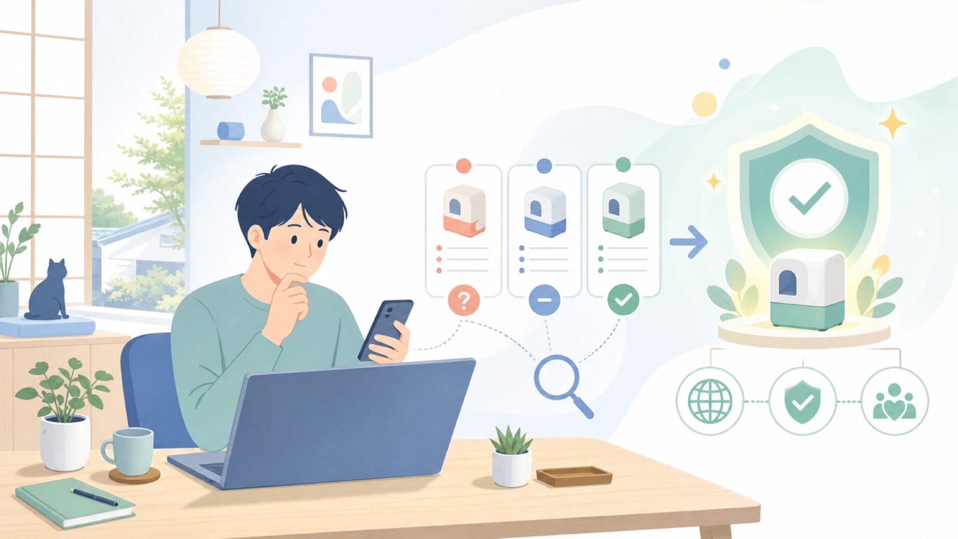 PetSnowyはどこの国から来たブランドなのかを表すイラスト