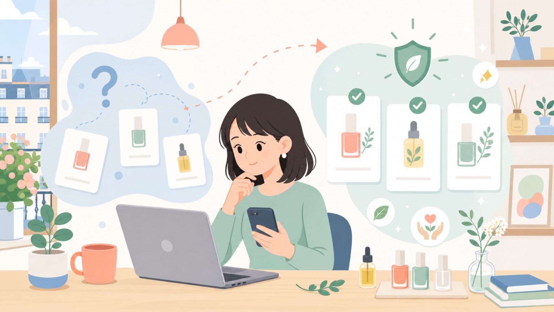 Nailmaticはどこの国？パリ発の自然派ネイルブランドの背景を表すイラスト