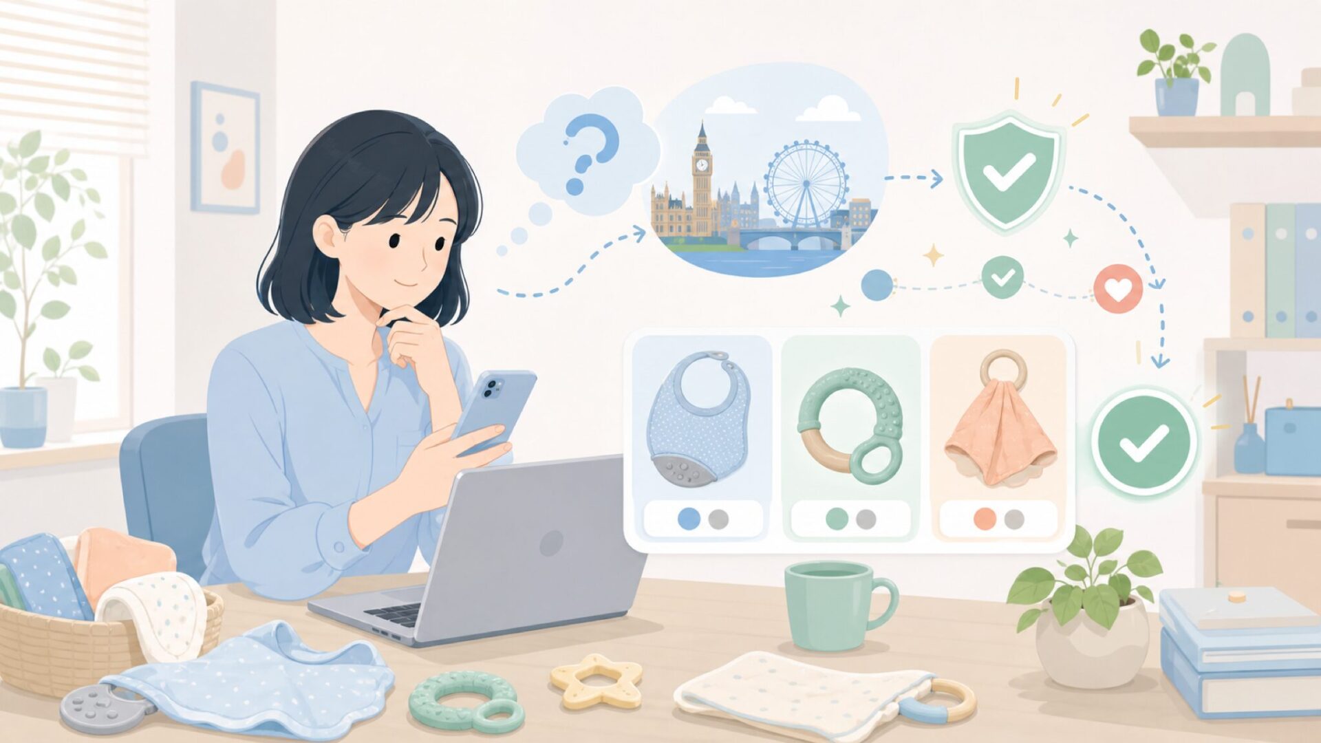 Cheeky Chompersはイギリス発のベビーブランドですを表すイラスト