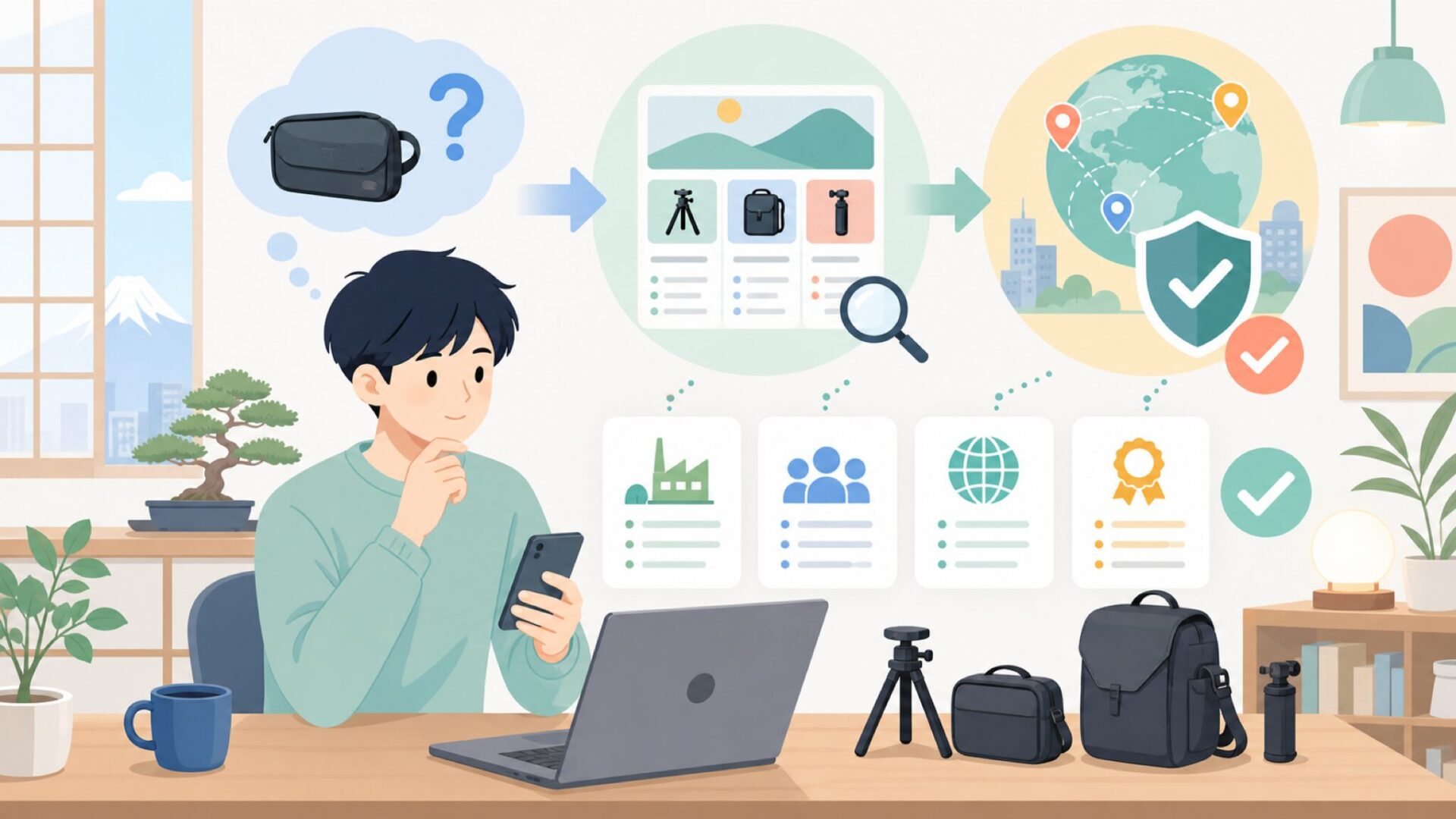 PGYTECHはどこの国の会社？ブランドの素性と世界展開を表すイラスト