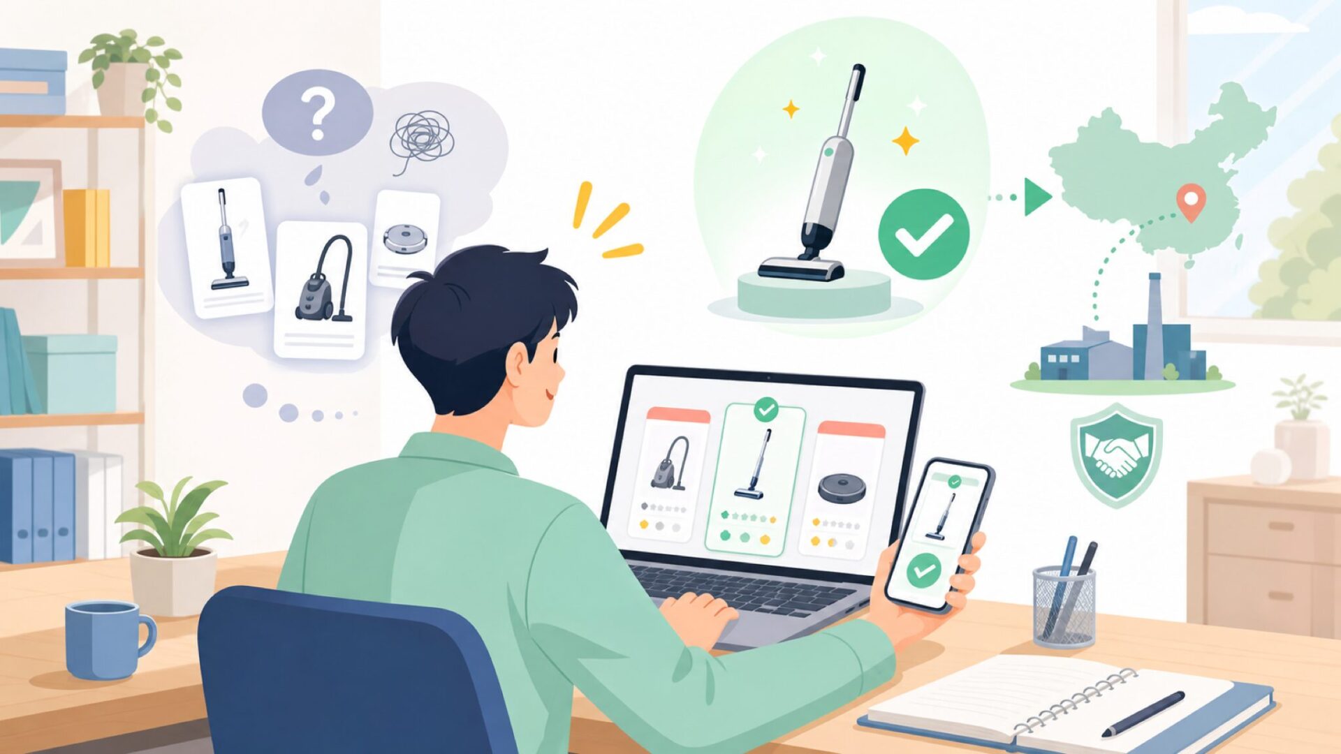 OSOTEKはどの国のメーカーか？まず答えを出すを表すイラスト