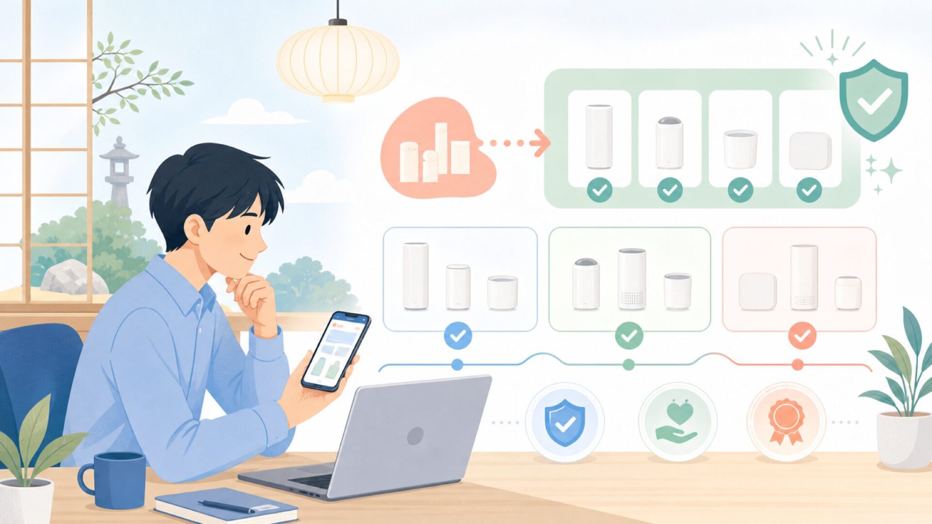 YOUTHINKの製品ラインナップと選べるシリーズを表すイラスト