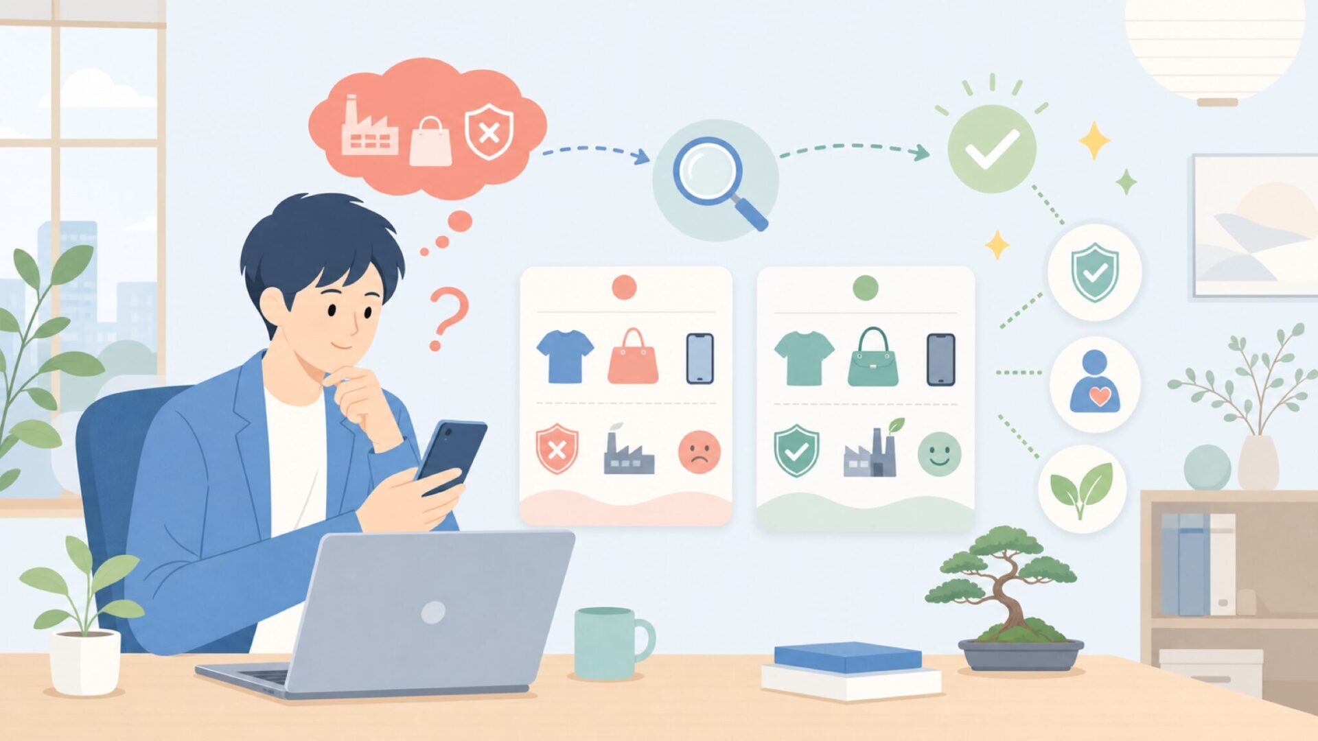「中国製だから心配」は今の時代に合っている？を表すイラスト