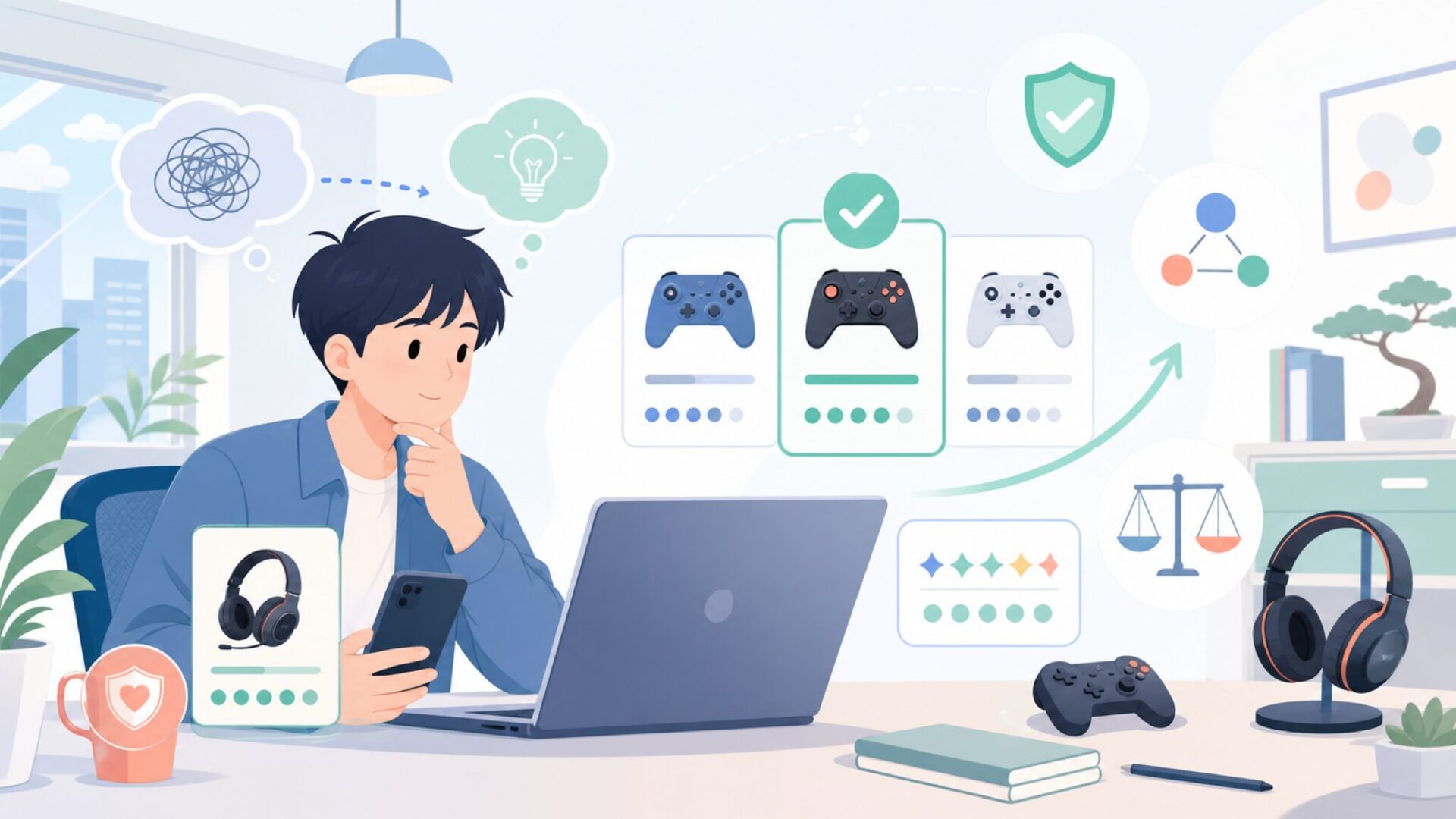 なぜEasySMXは世界中のゲーマーに選ばれているのかを表すイラスト