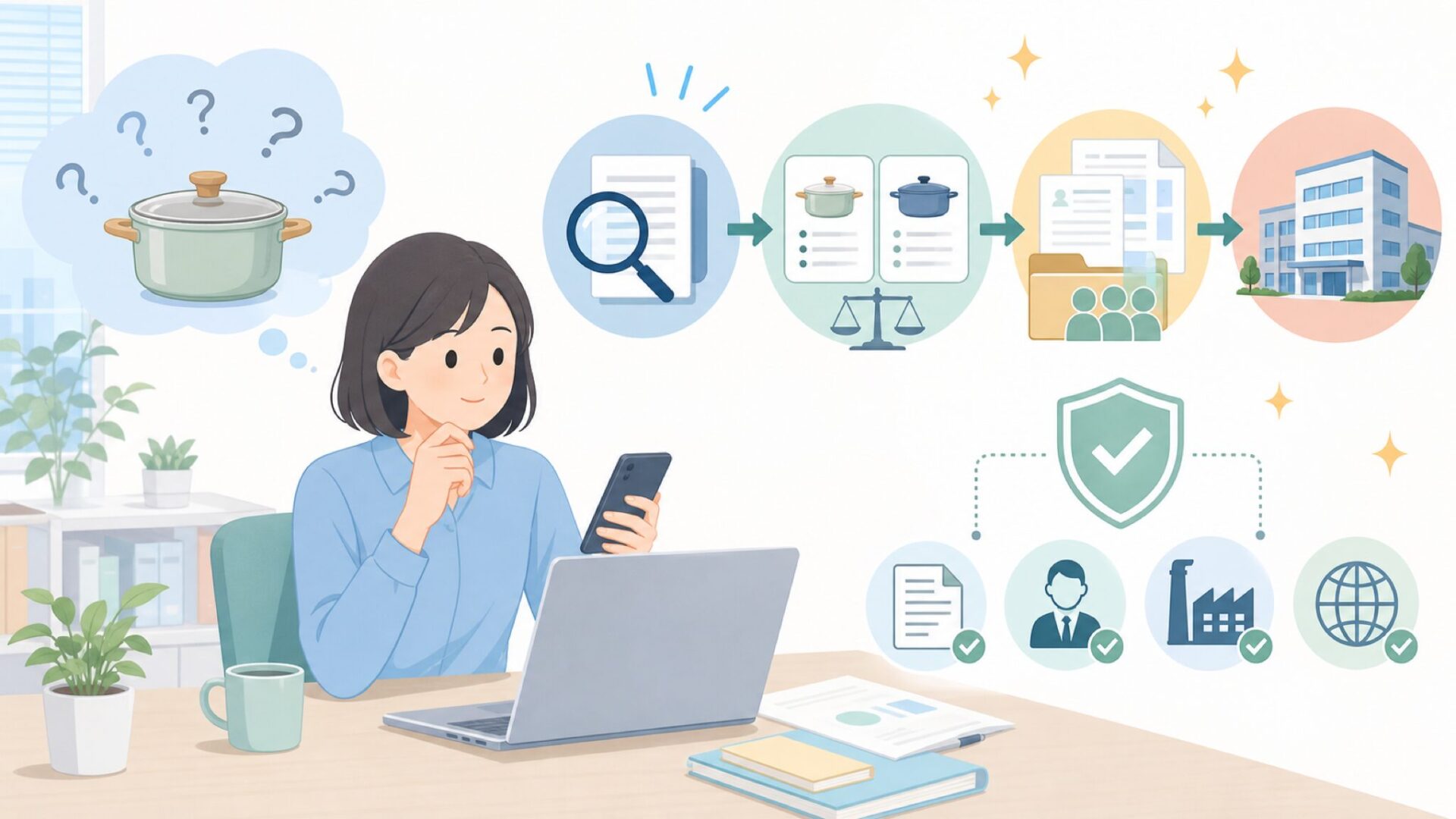 Bonsenkitchenを運営する会社と成り立ちを調べてみたを表すイラスト