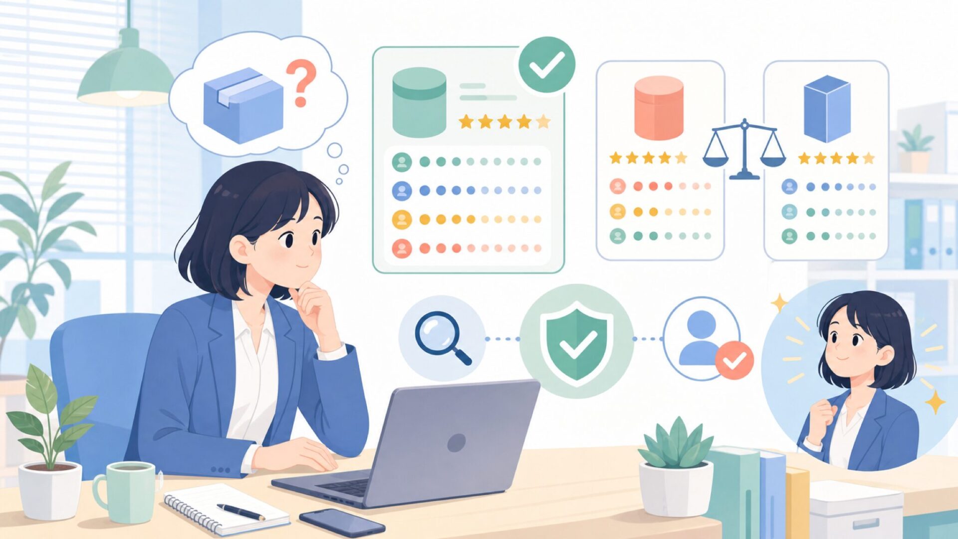 無名ブランドなのに高評価、安く買って大丈夫？を表すイラスト