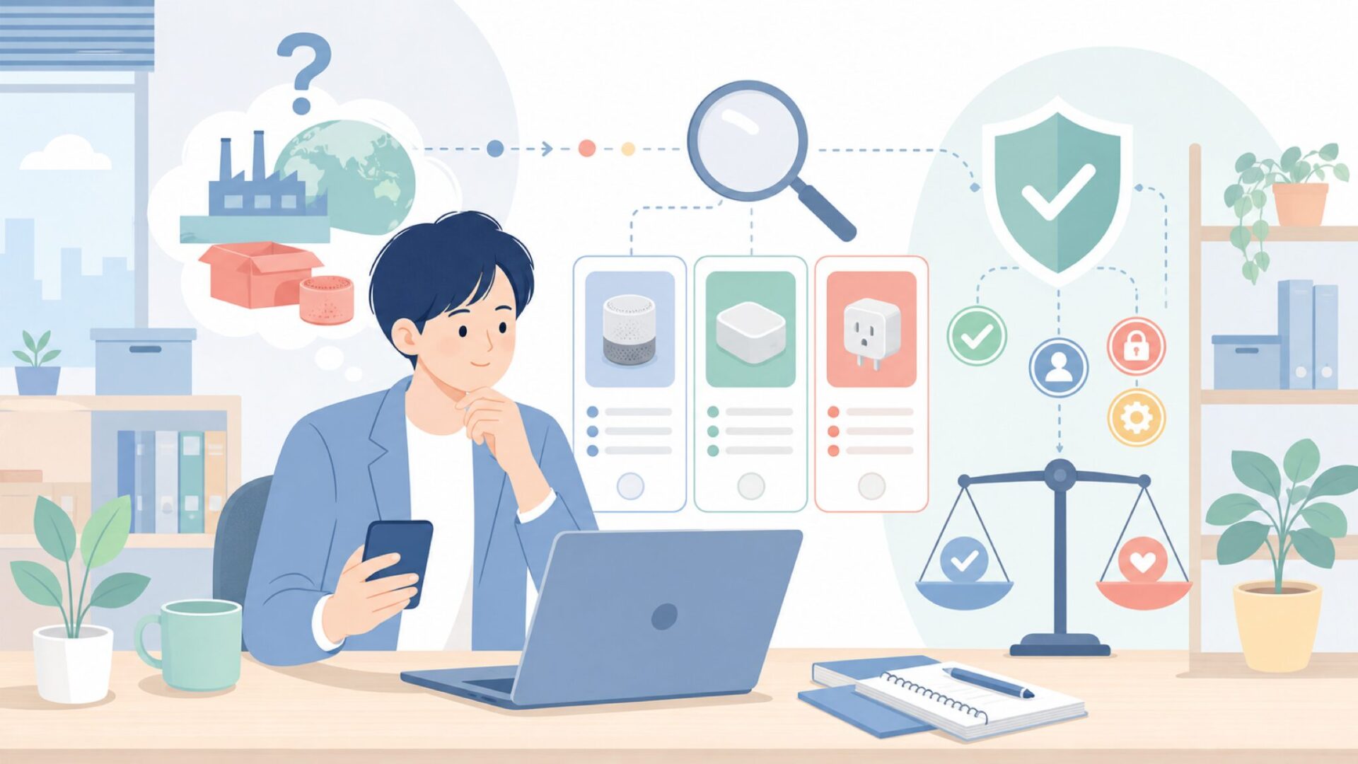 Athomと中国の関係は？危険性・安全性を冷静にチェックを表すイラスト