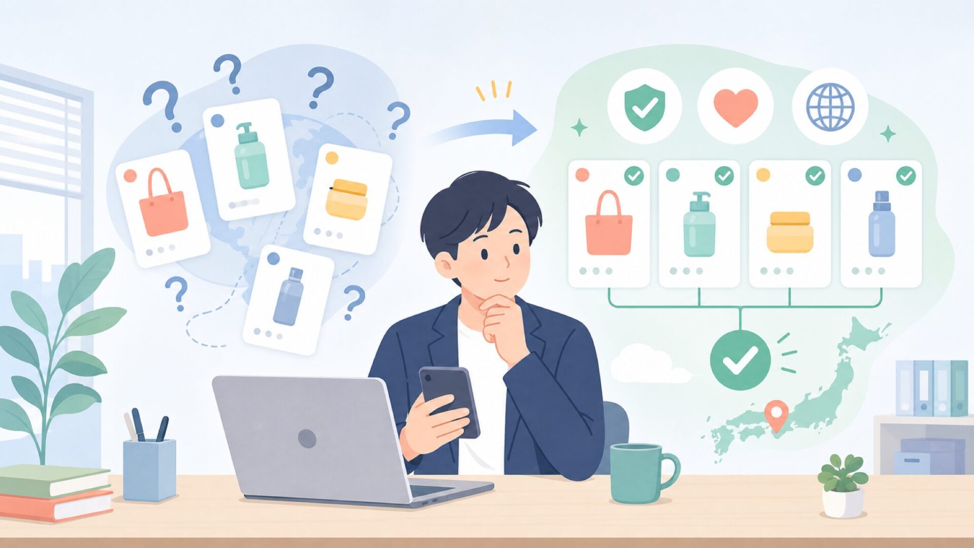 なぜ「海外ブランド」と勘違いされやすいのかを表すイラスト