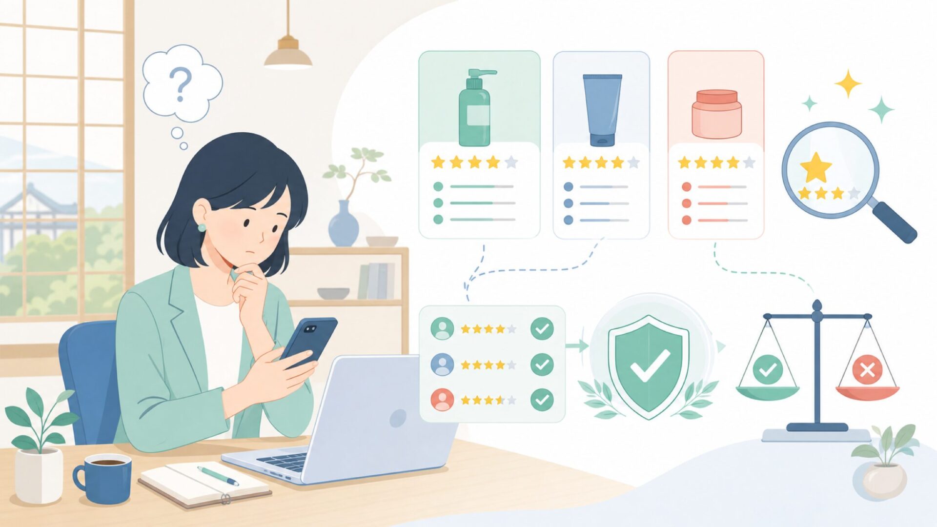 無名ブランドLXMIMIの口コミ評価が高い理由を表すイラスト