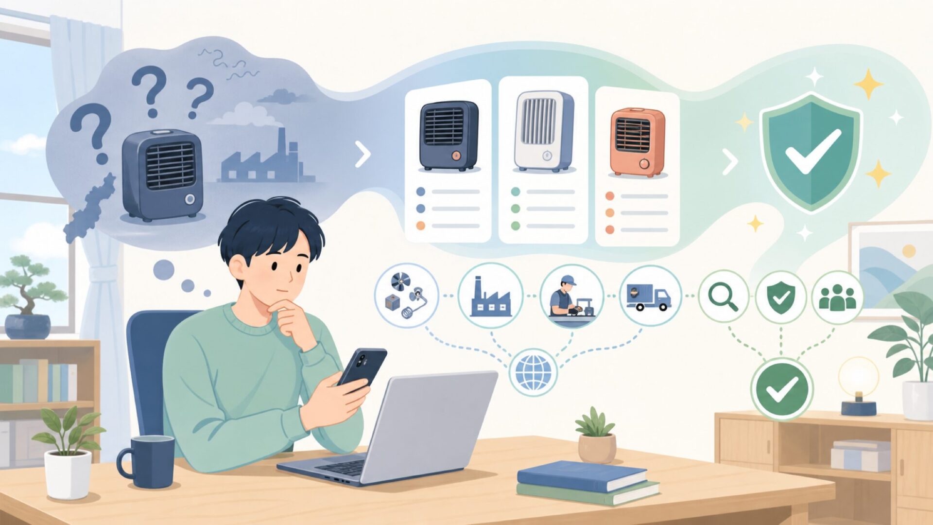 「中国製だから危ない」は本当か——ヒーター業界の現実を表すイラスト