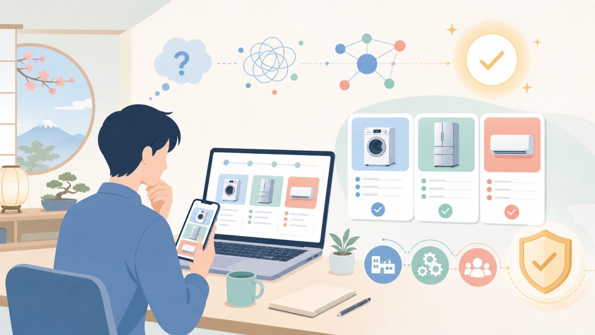 三洋電機とAQUAの知られざる関係を表すイラスト