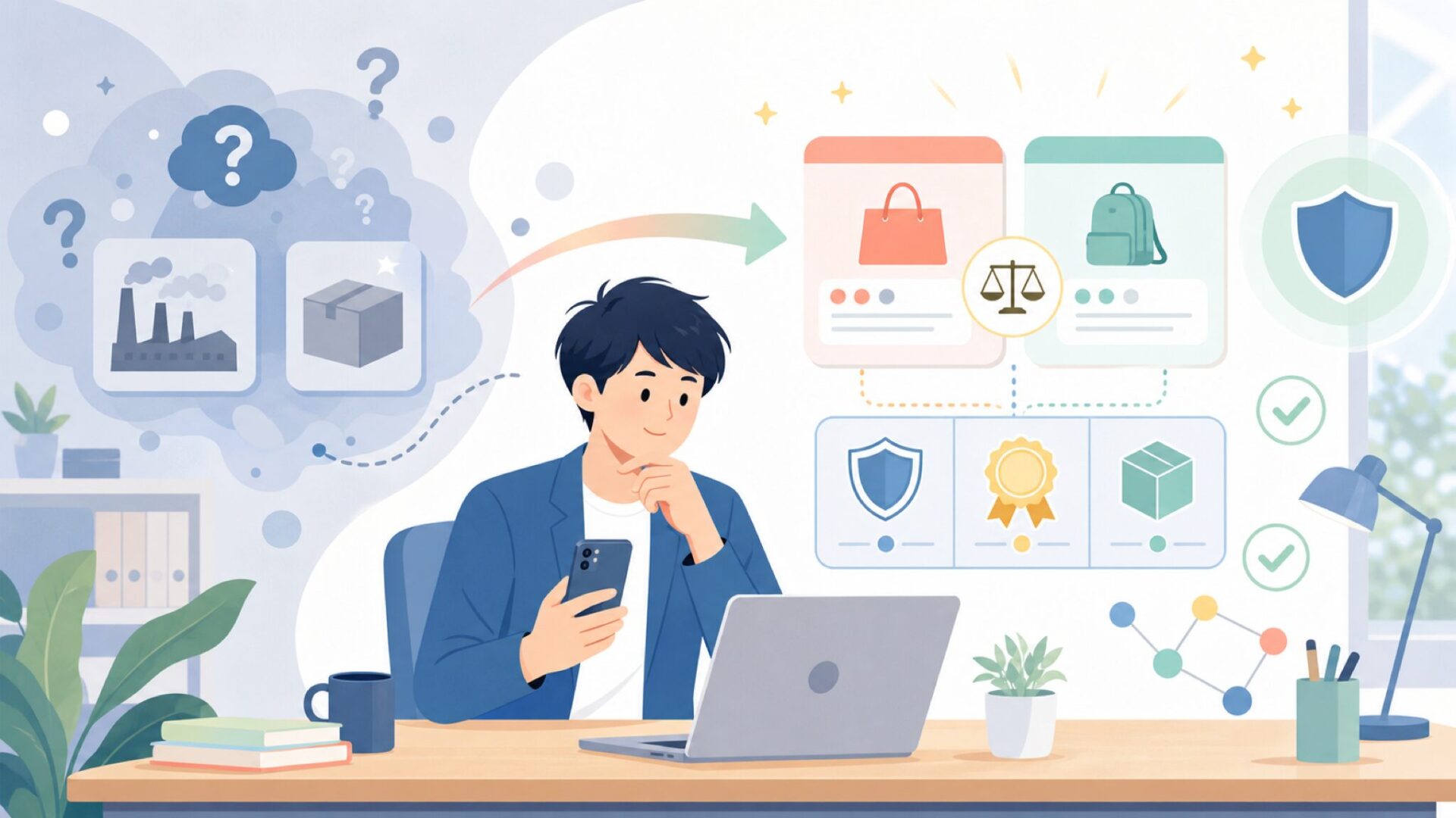 「中国製＝怪しい」は過去の話—MiroPureが信頼できる4つの根拠を表すイラスト