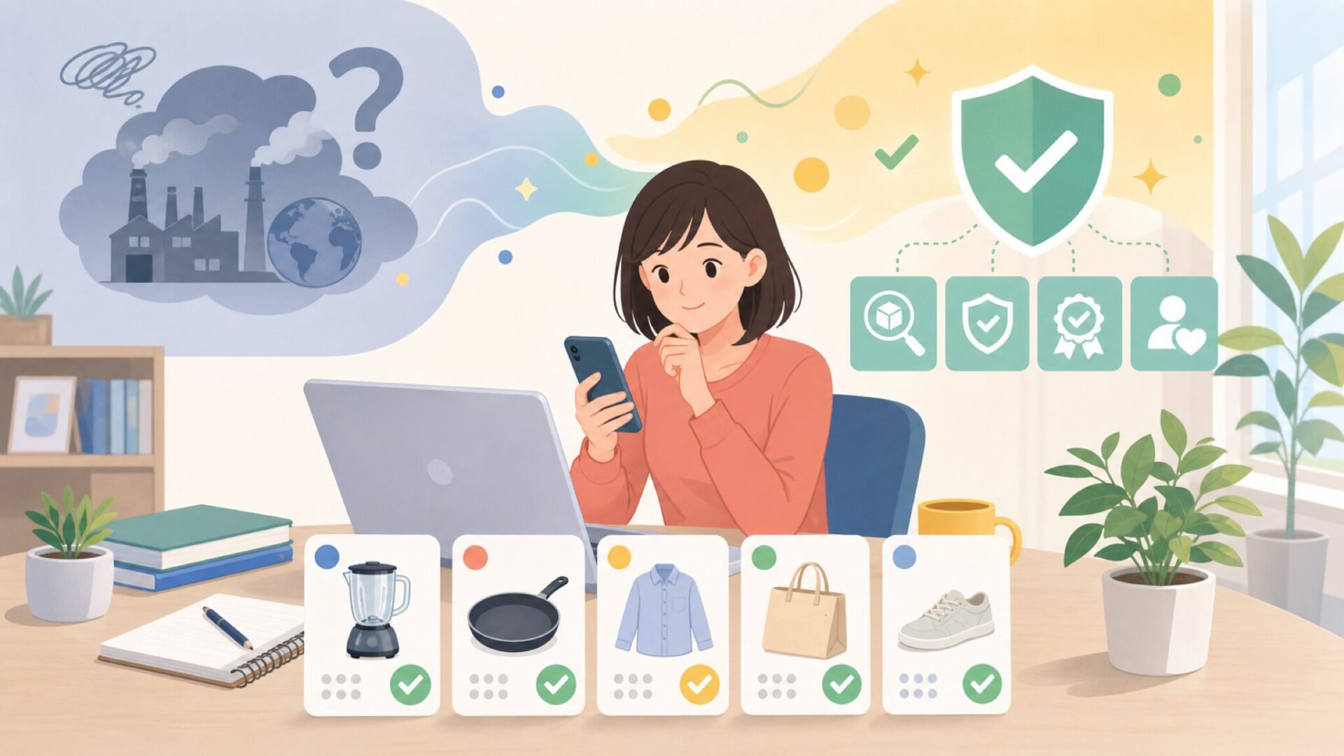「中国製＝不安」という先入観を解きほぐすを表すイラスト