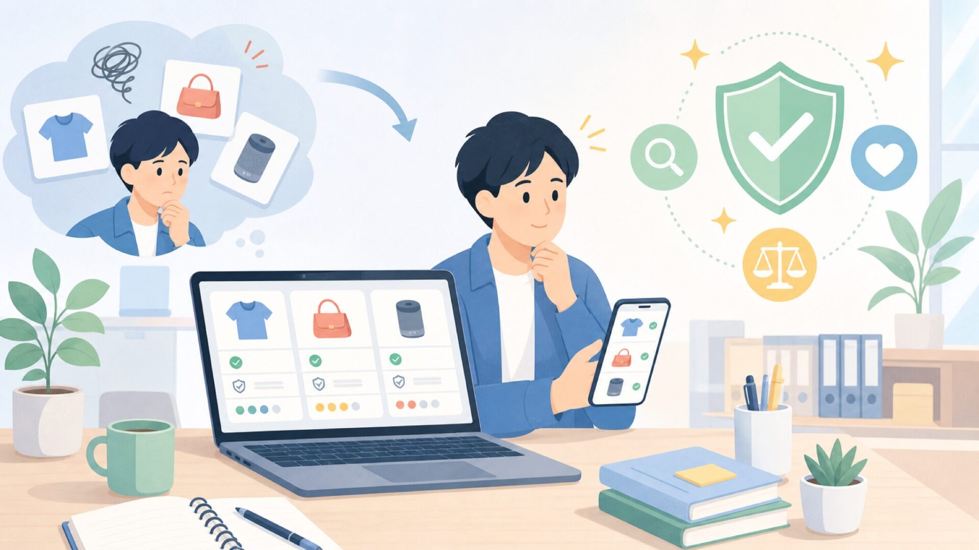 「中国製だから不安」という気持ちに正直に答えますを表すイラスト