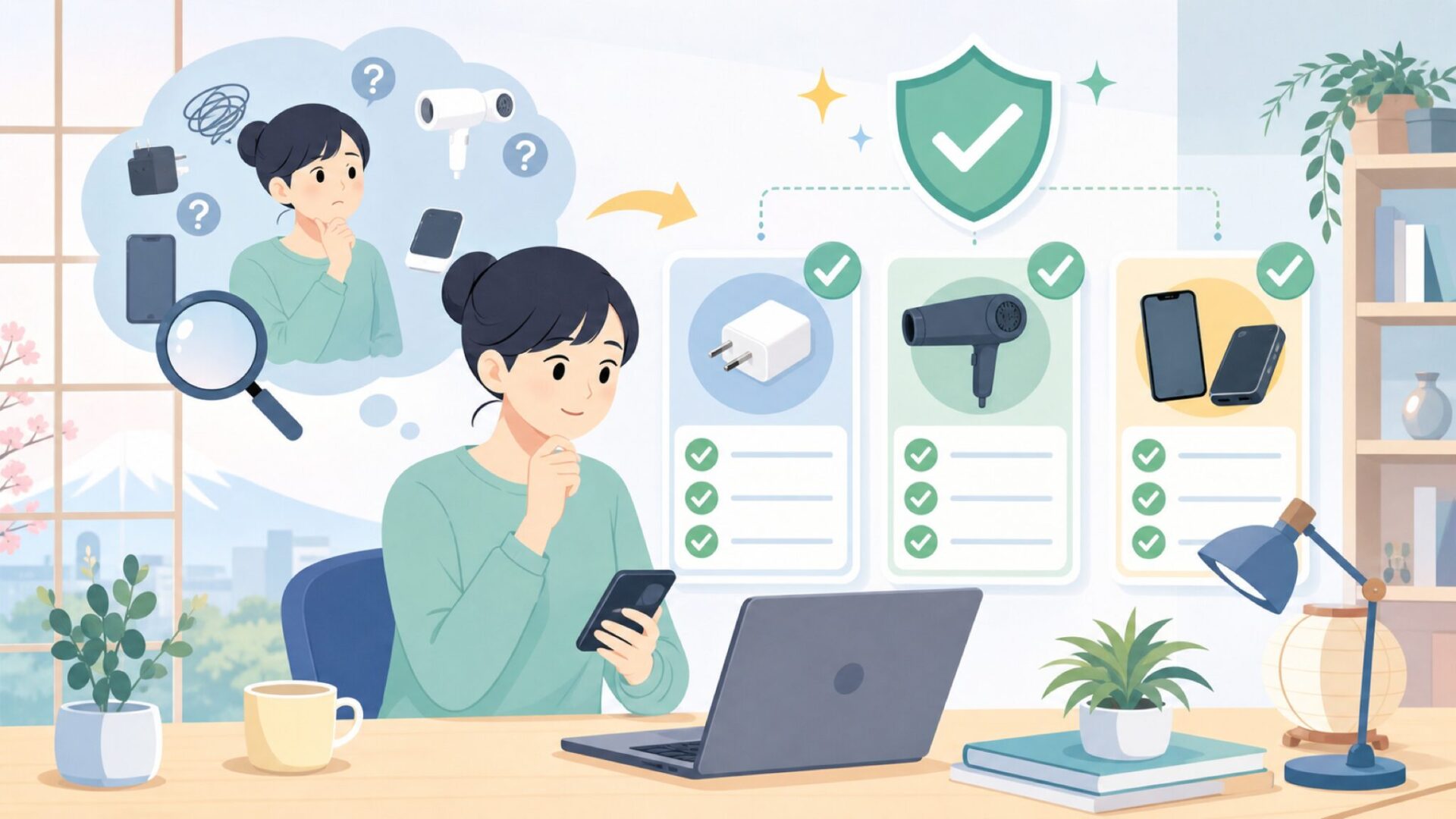 日本で使う前に確認必須：技適マーク問題を徹底解説を表すイラスト
