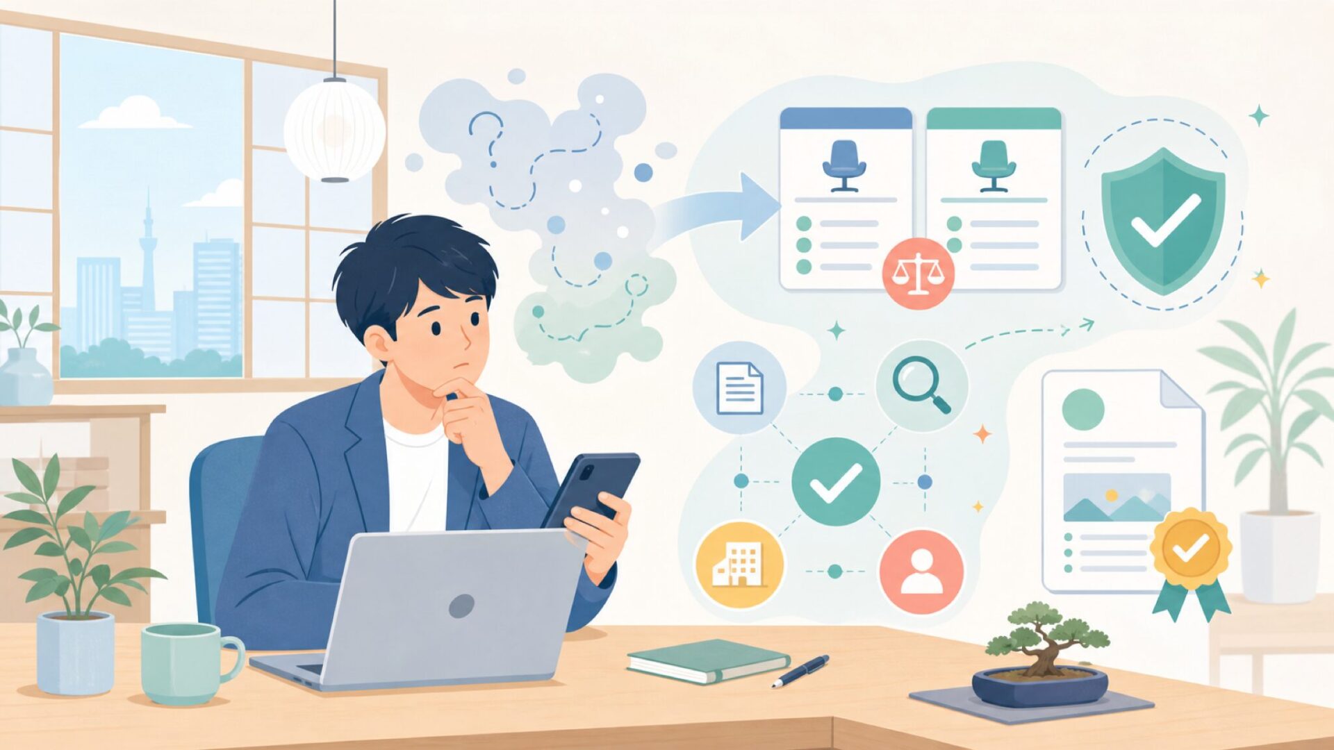 Milescraftを運営する企業の実態と信頼できる根拠を表すイラスト