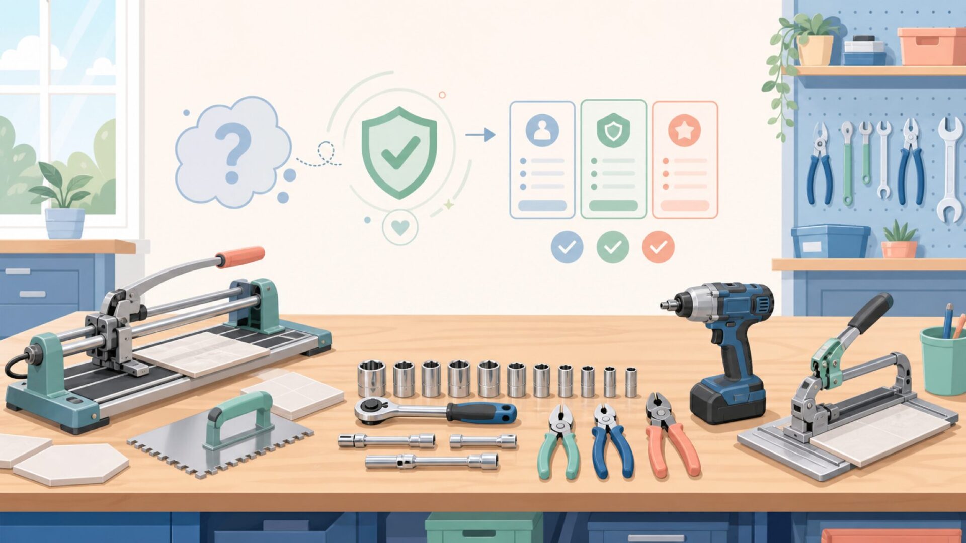 Montolitとは何の会社？プロ向けタイル切断工具の専門メーカーを表すイラスト