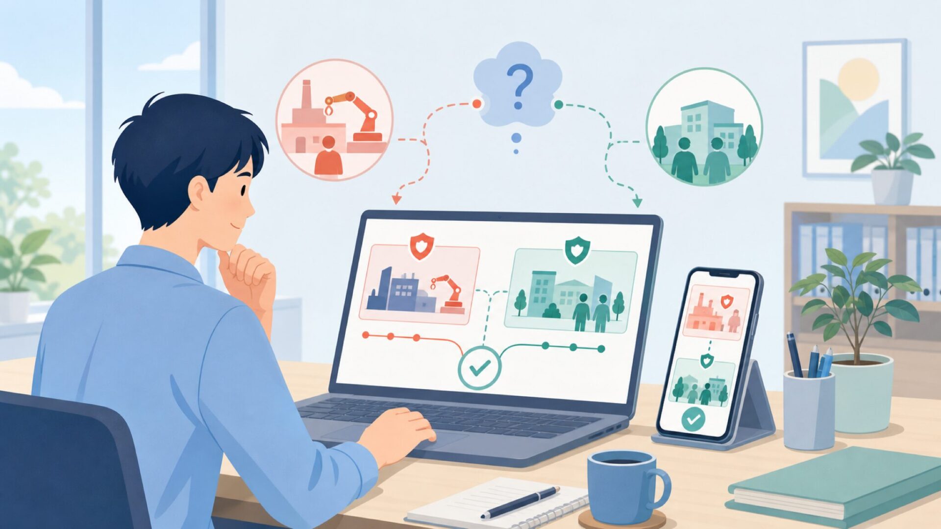 日本の「リョービ」と海外の「RYOBI」はなぜ別物なのかを表すイラスト