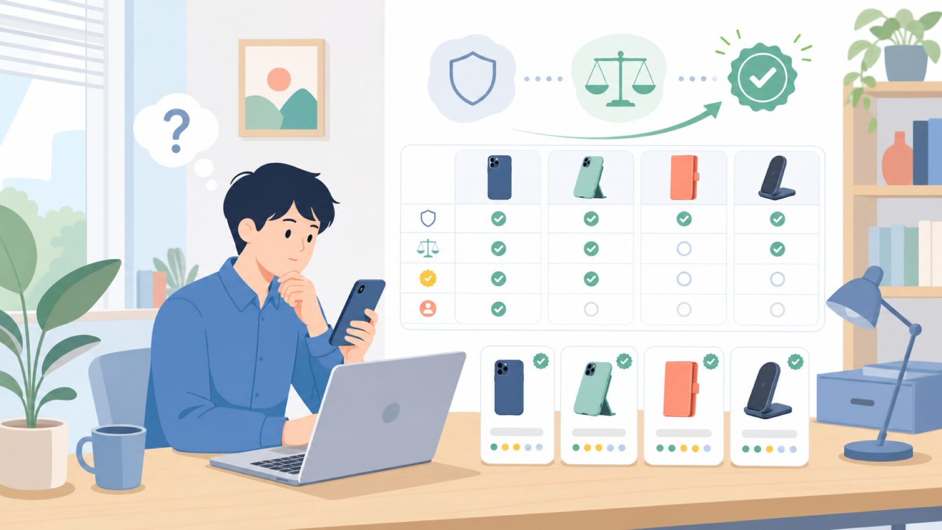Nillkinの会社概要と信頼性を表で確認するを表すイラスト