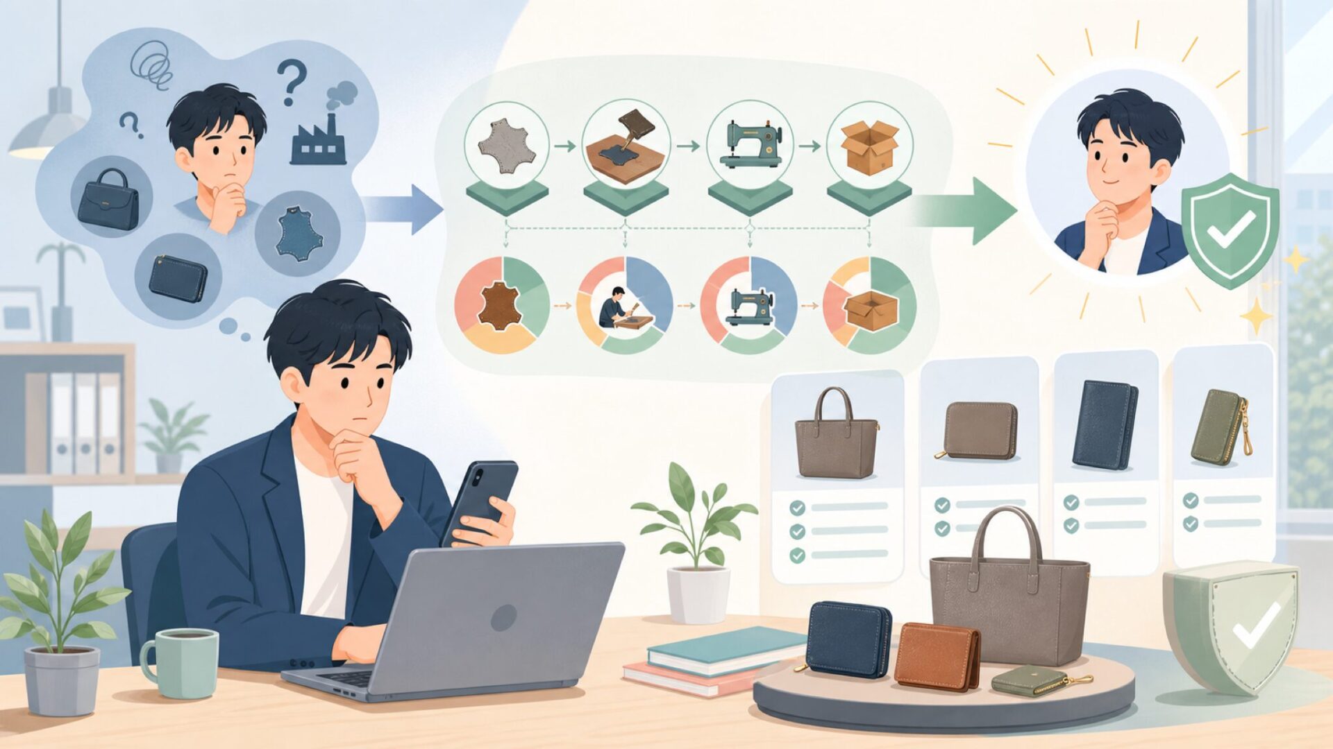 日本ブランドなのになぜ安い？価格の仕組みを解剖するを表すイラスト