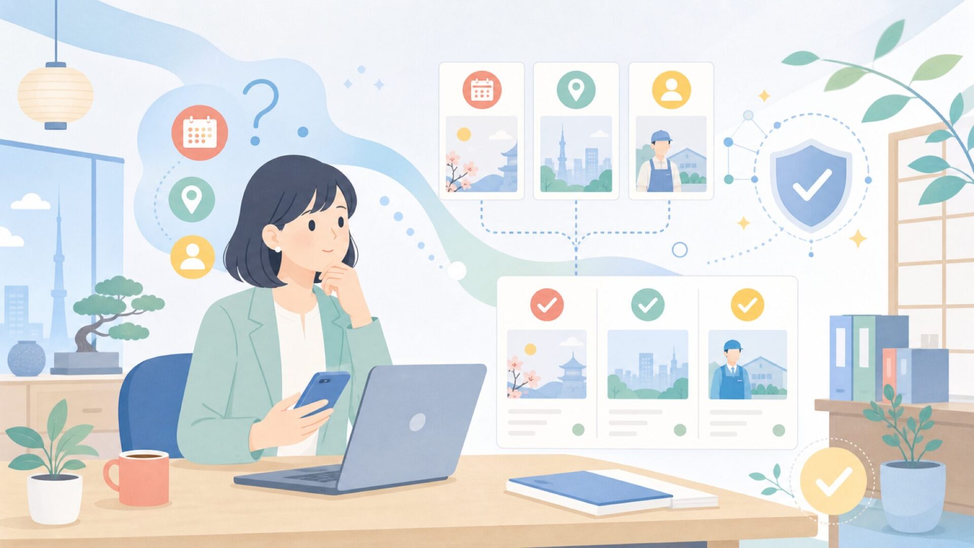 ブランドの基本情報を一覧でチェックを表すイラスト