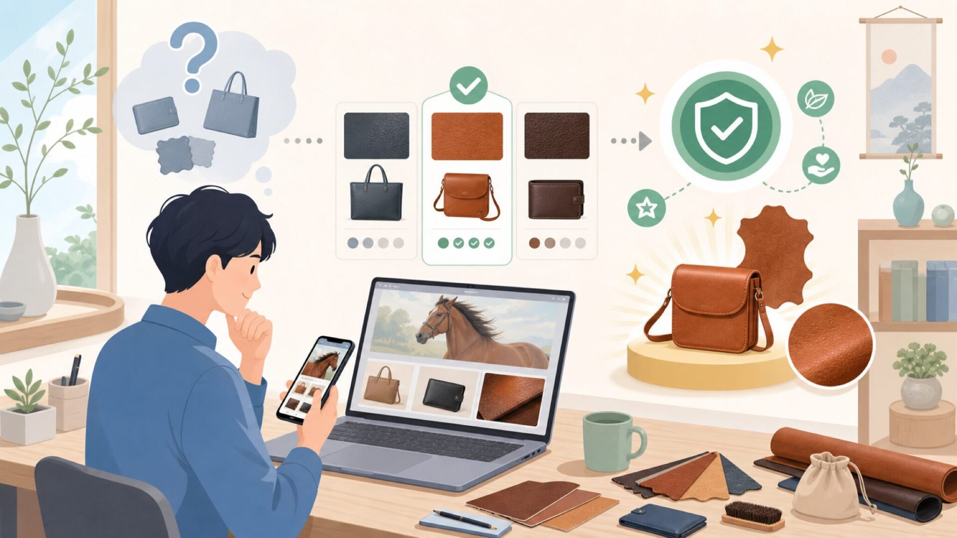 馬革（ホースレザー）が物語るButler Verner Sailsの実力を表すイラスト