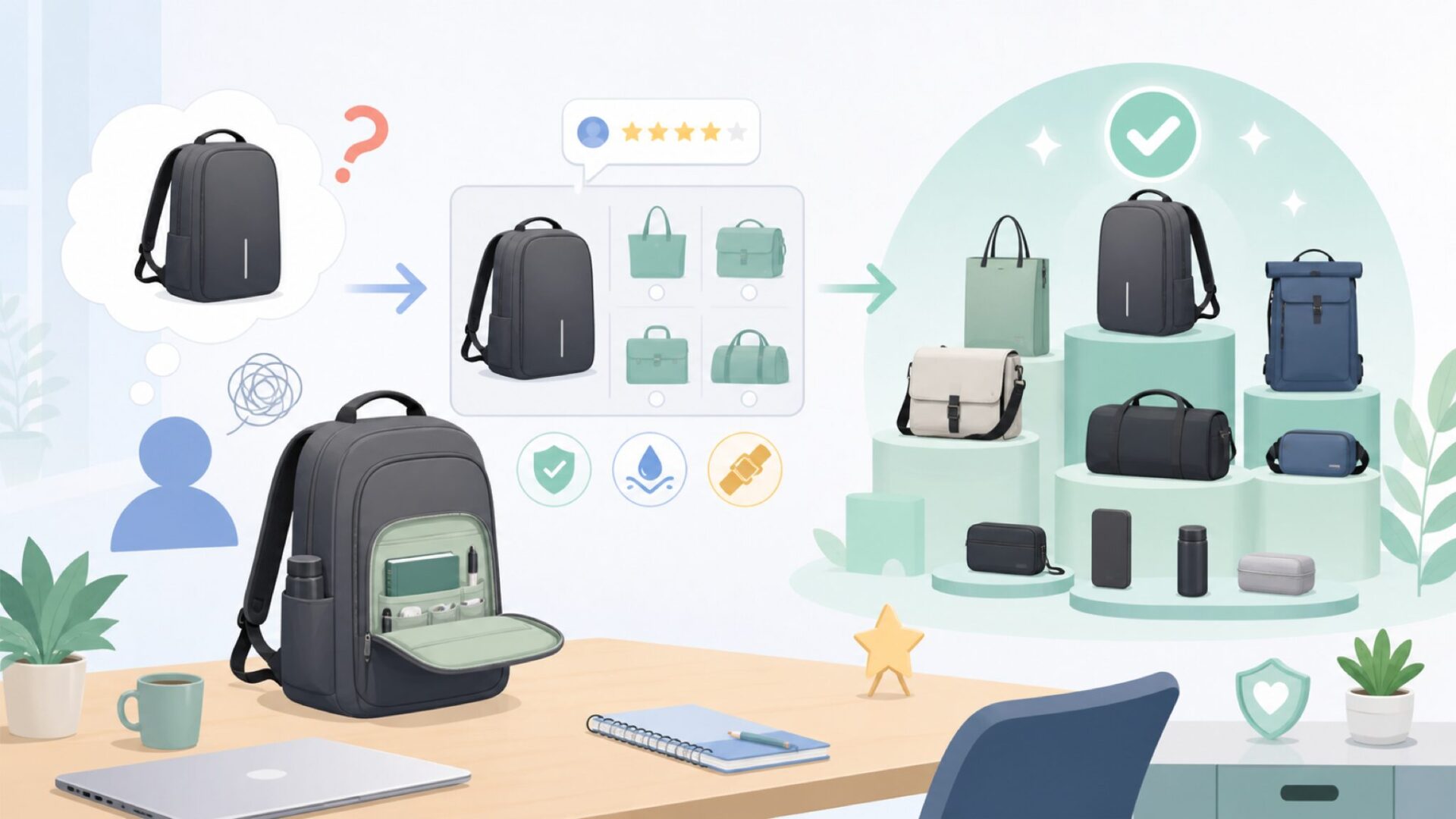 XD Designが展開する商品カテゴリと代表ラインを表すイラスト