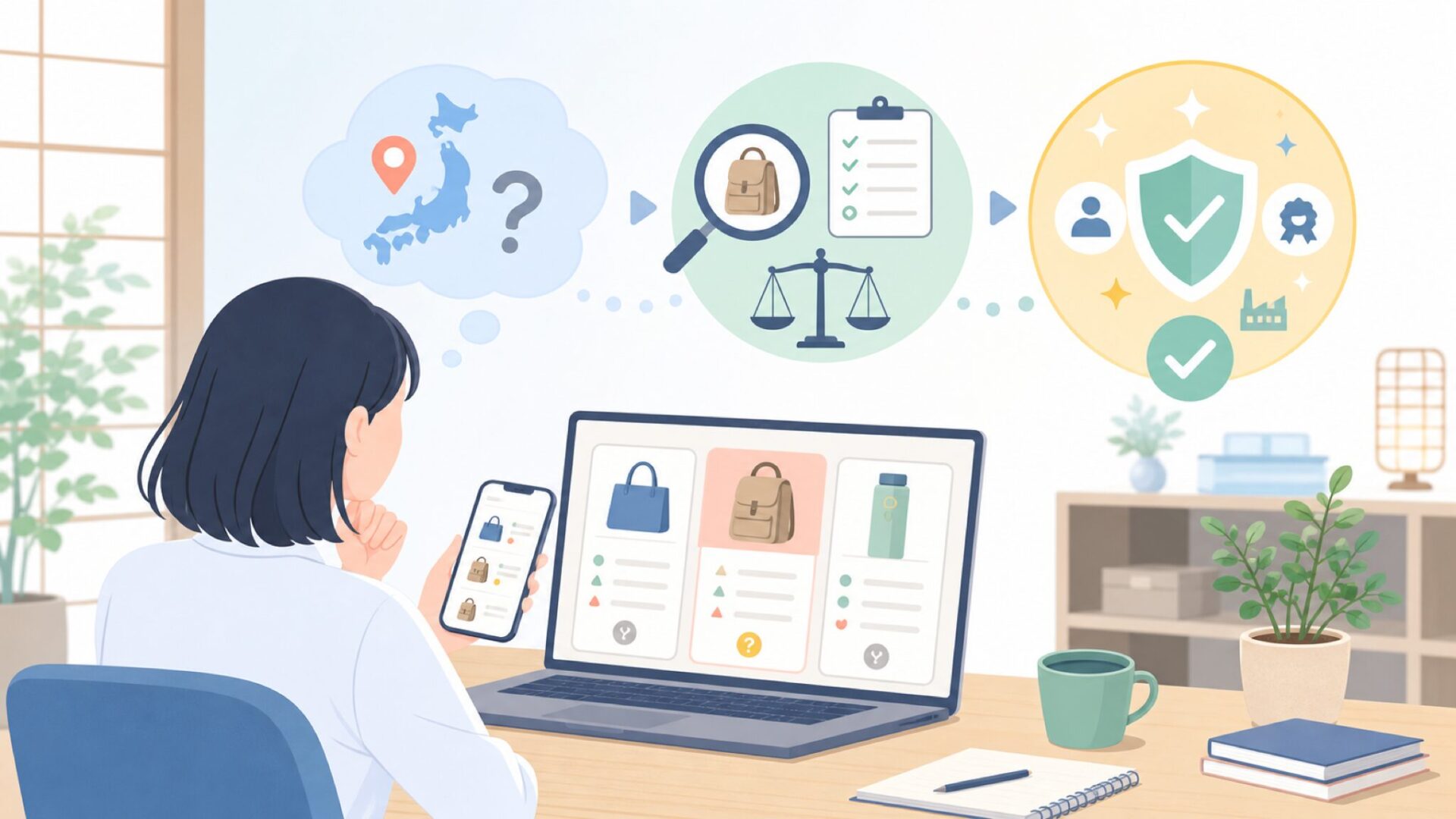 「中国ブランドだから怪しい」は本当か?信頼性を冷静に判断するを表すイラスト