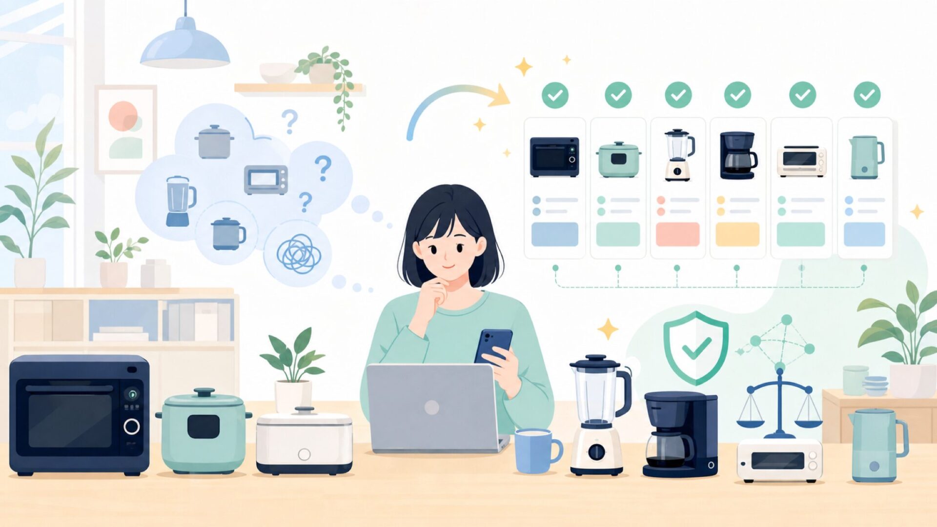 Jouleが誇る調理家電ラインナップ——何が買えて、何ができるのかを表すイラスト