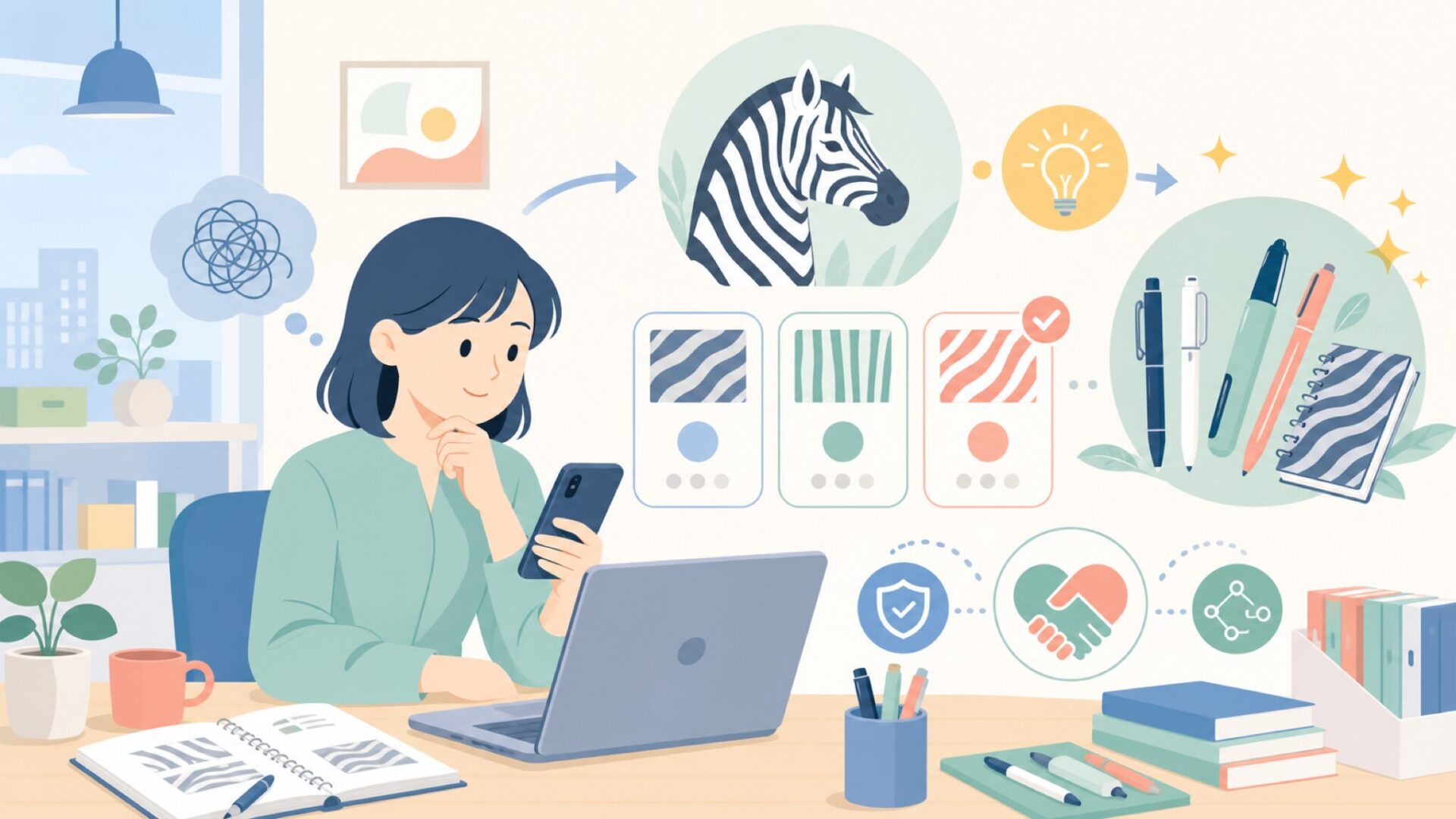 社名「ZEBRA」に込められた意味——なぜシマウマなのかを表すイラスト