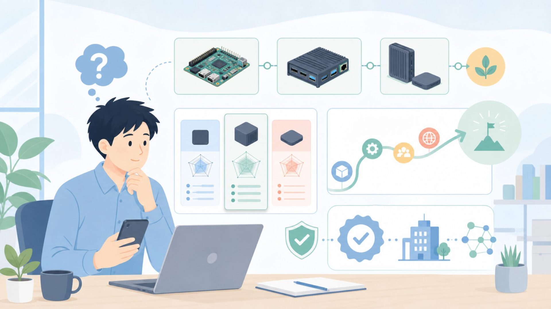 Khadasとはどんな会社？SBCから始まった歩みと実在性を表すイラスト