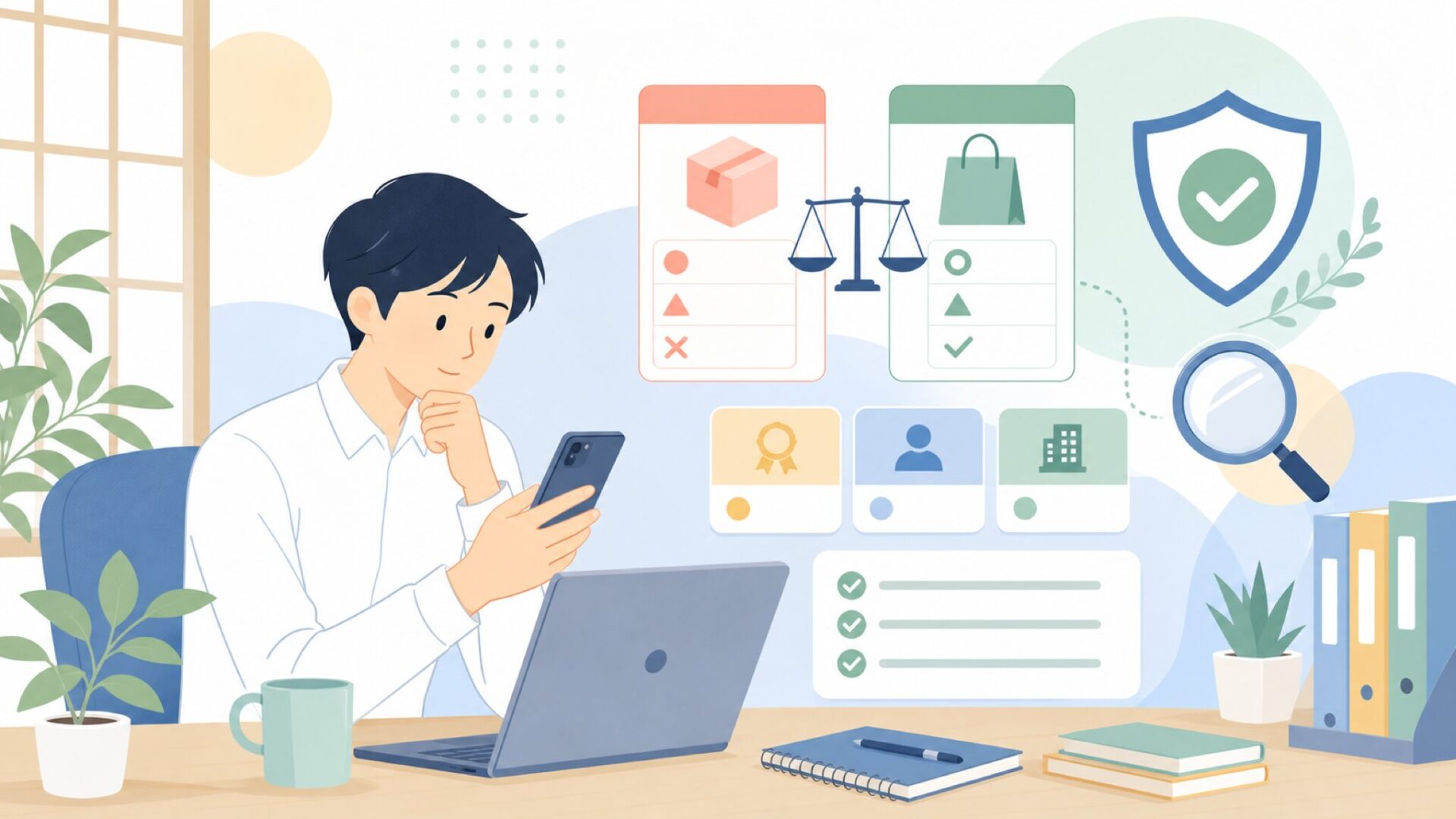 GeeekPiは怪しい？信頼性と安全性を冷静に見極めるを表すイラスト