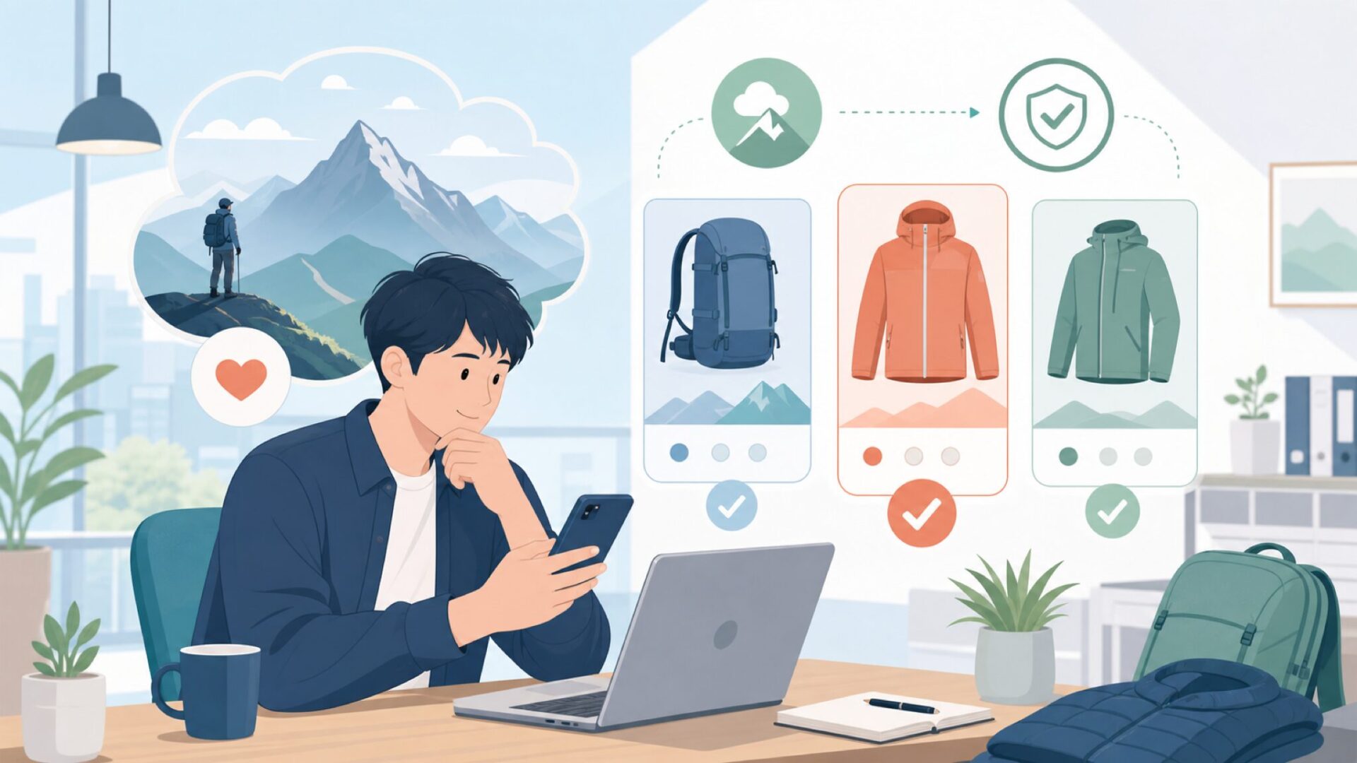 Montaneの成り立ちとブランド哲学を表すイラスト