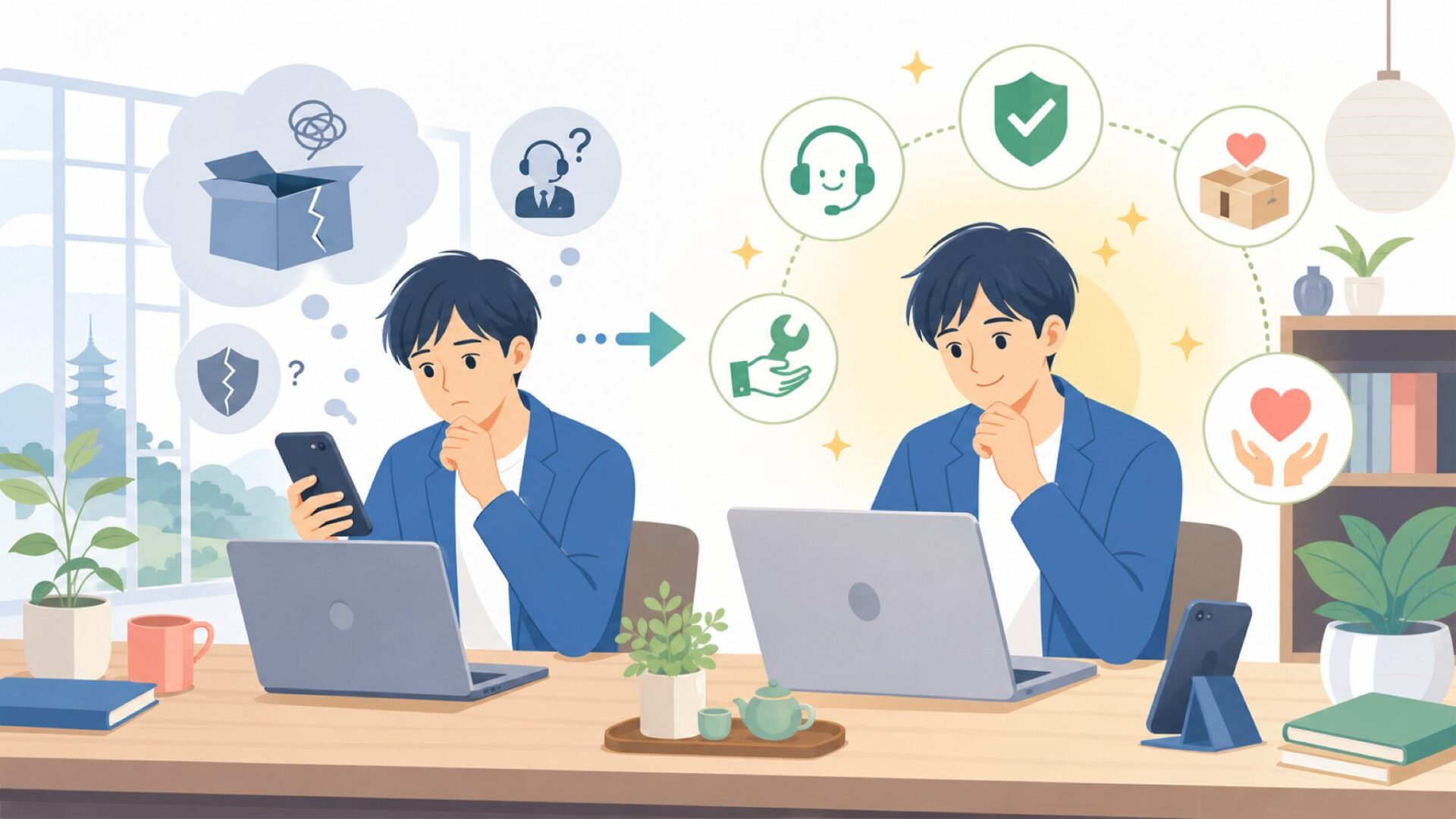 日本市場での信頼性——安心して買える理由があるを表すイラスト