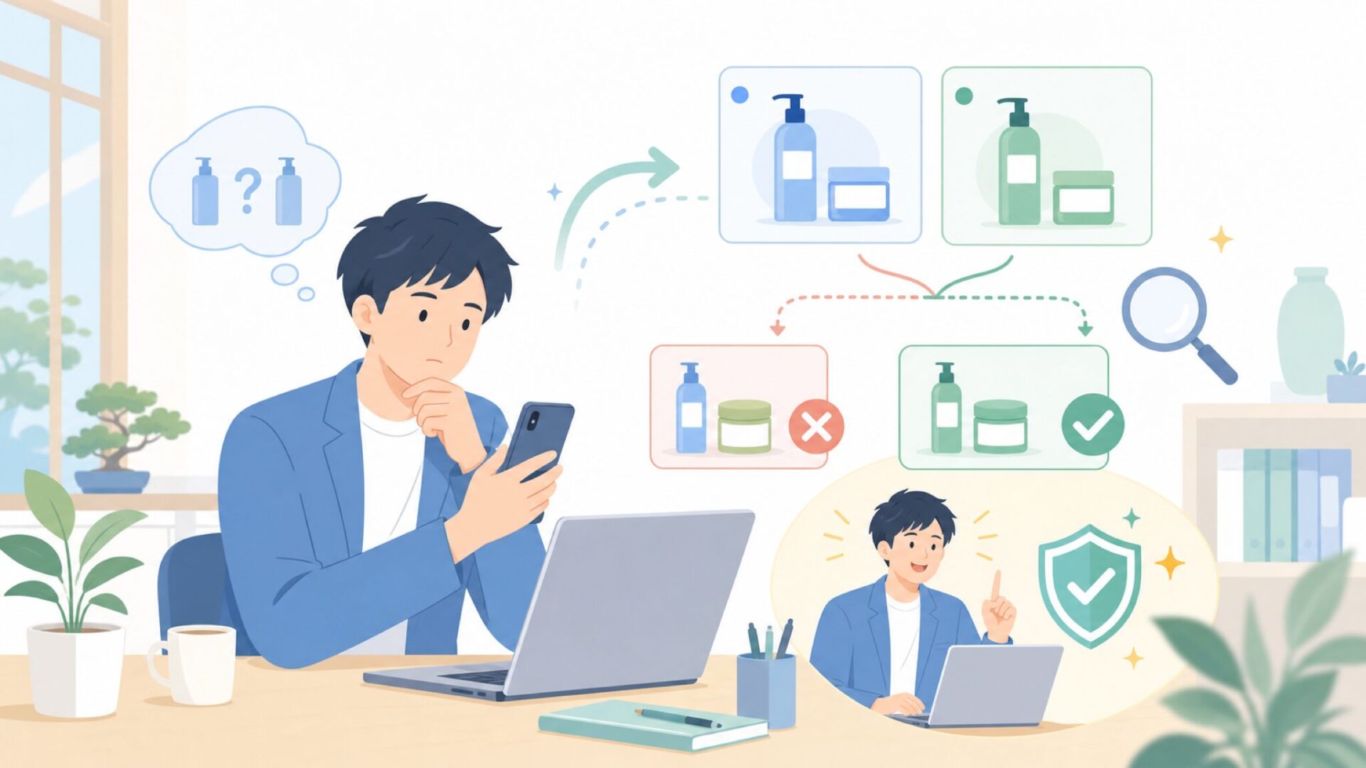 「E-Cloth」と名前が似たブランドを混同していませんか？を表すイラスト