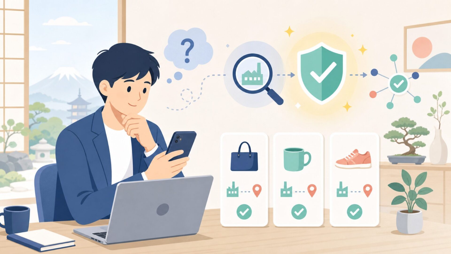 Tescomaの商品はどこで作られているのかを表すイラスト