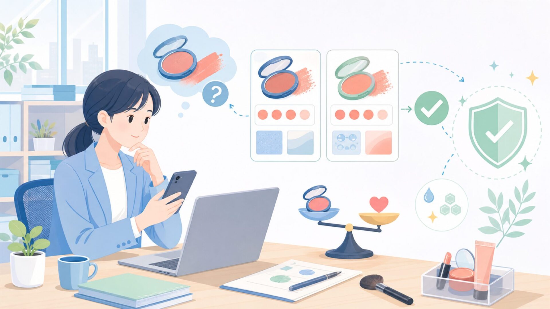 なぜL.A. Girlはプチプラなのに高発色なのかを表すイラスト