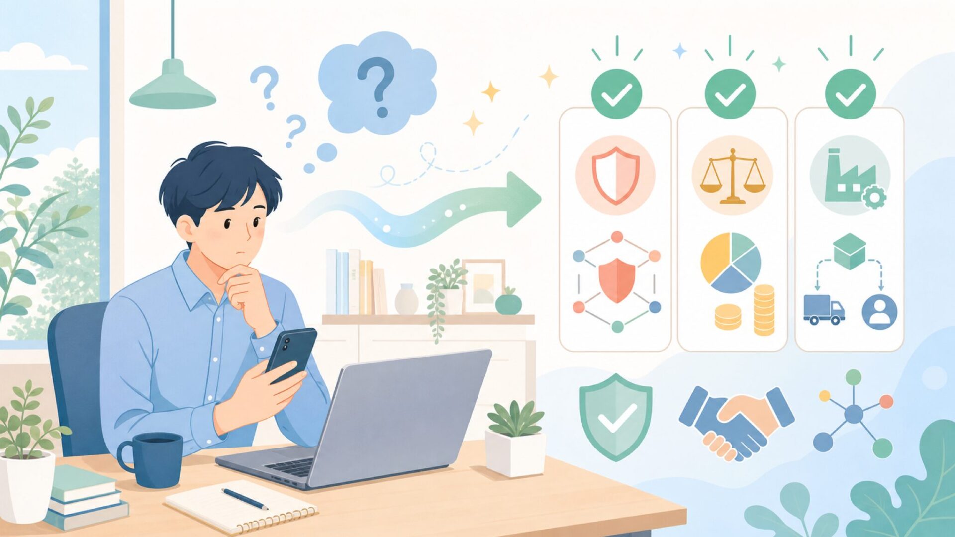 Arrtxの信頼性を判断する3つのポイントを表すイラスト