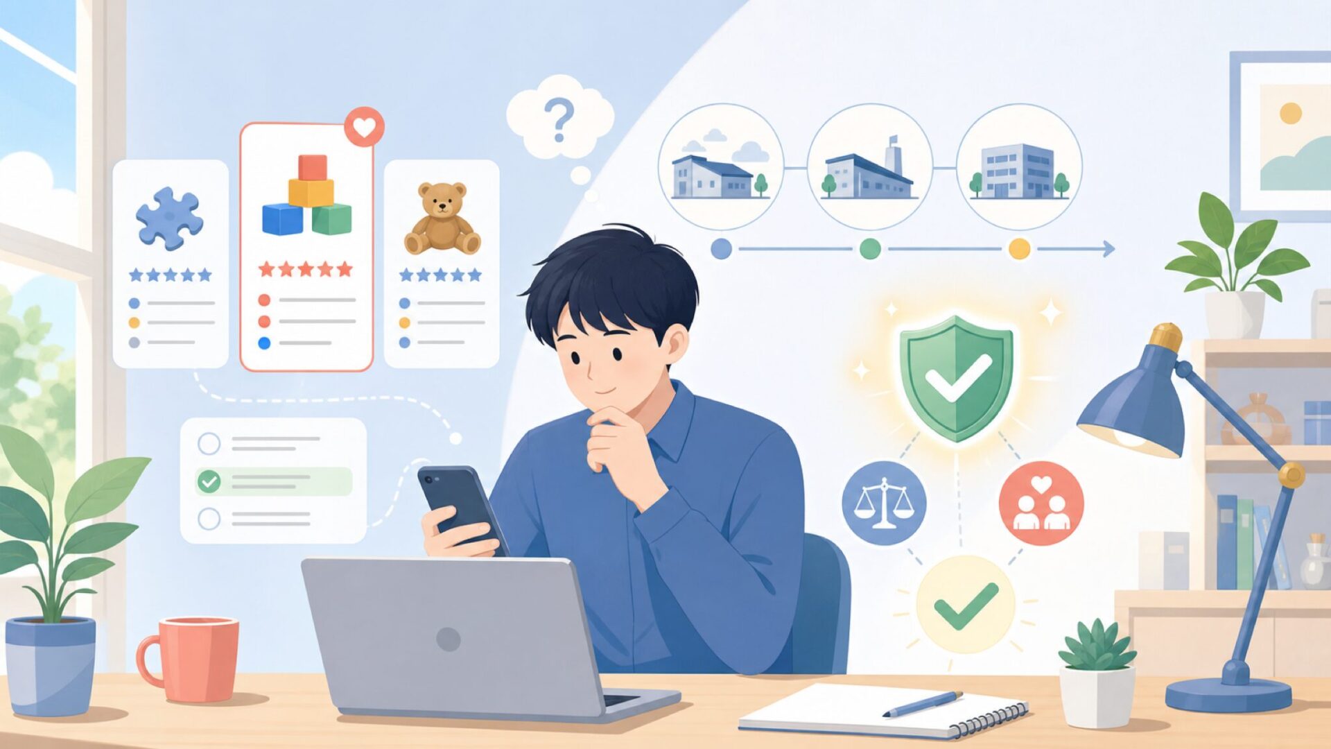 60年以上の歴史が証明するClementoniの信頼感を表すイラスト