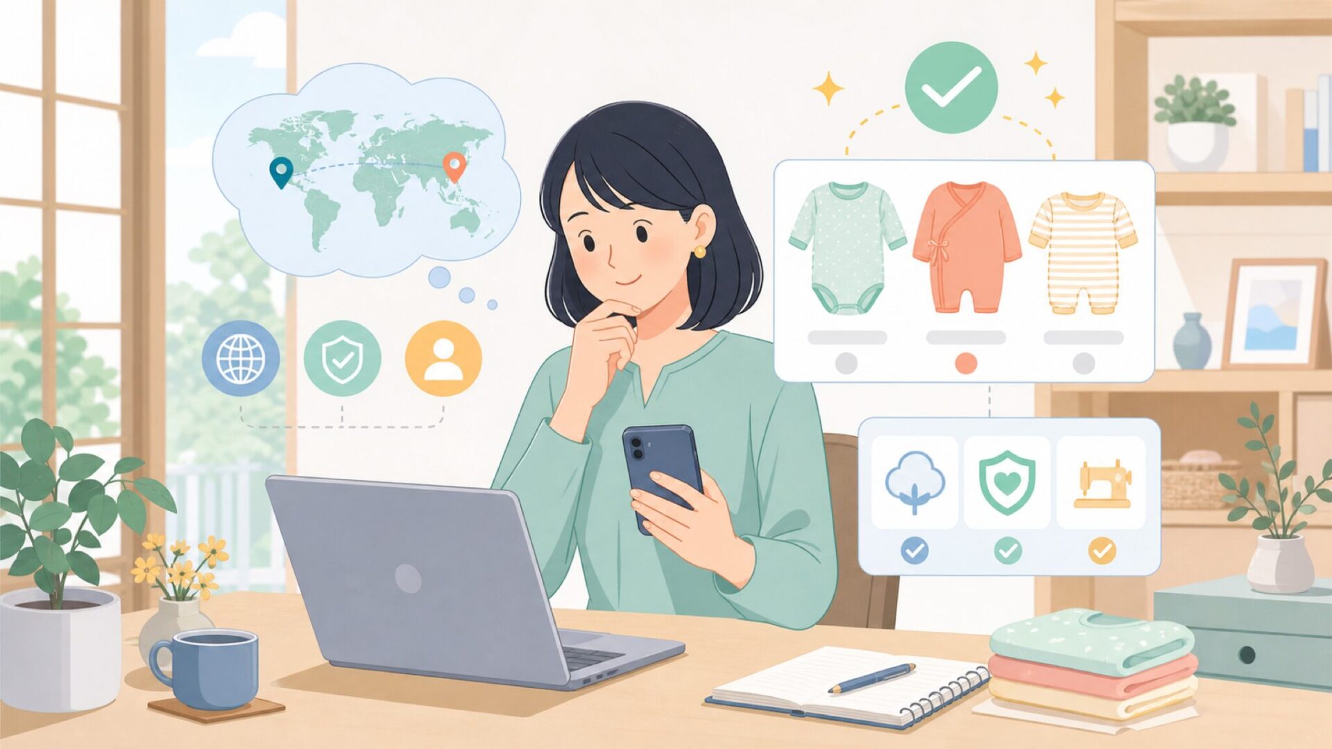 ベビー服ブランドとしてのDreambabyはどこの国？を表すイラスト
