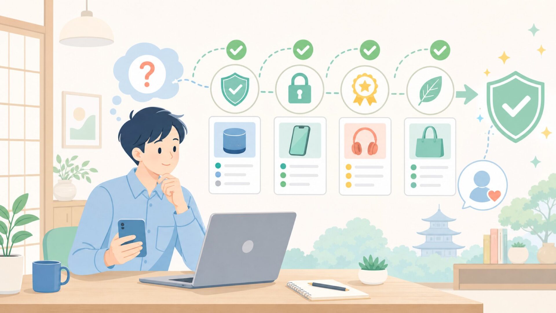 「中国製だから怪しい」は本当か？不安を一つずつ検証するを表すイラスト