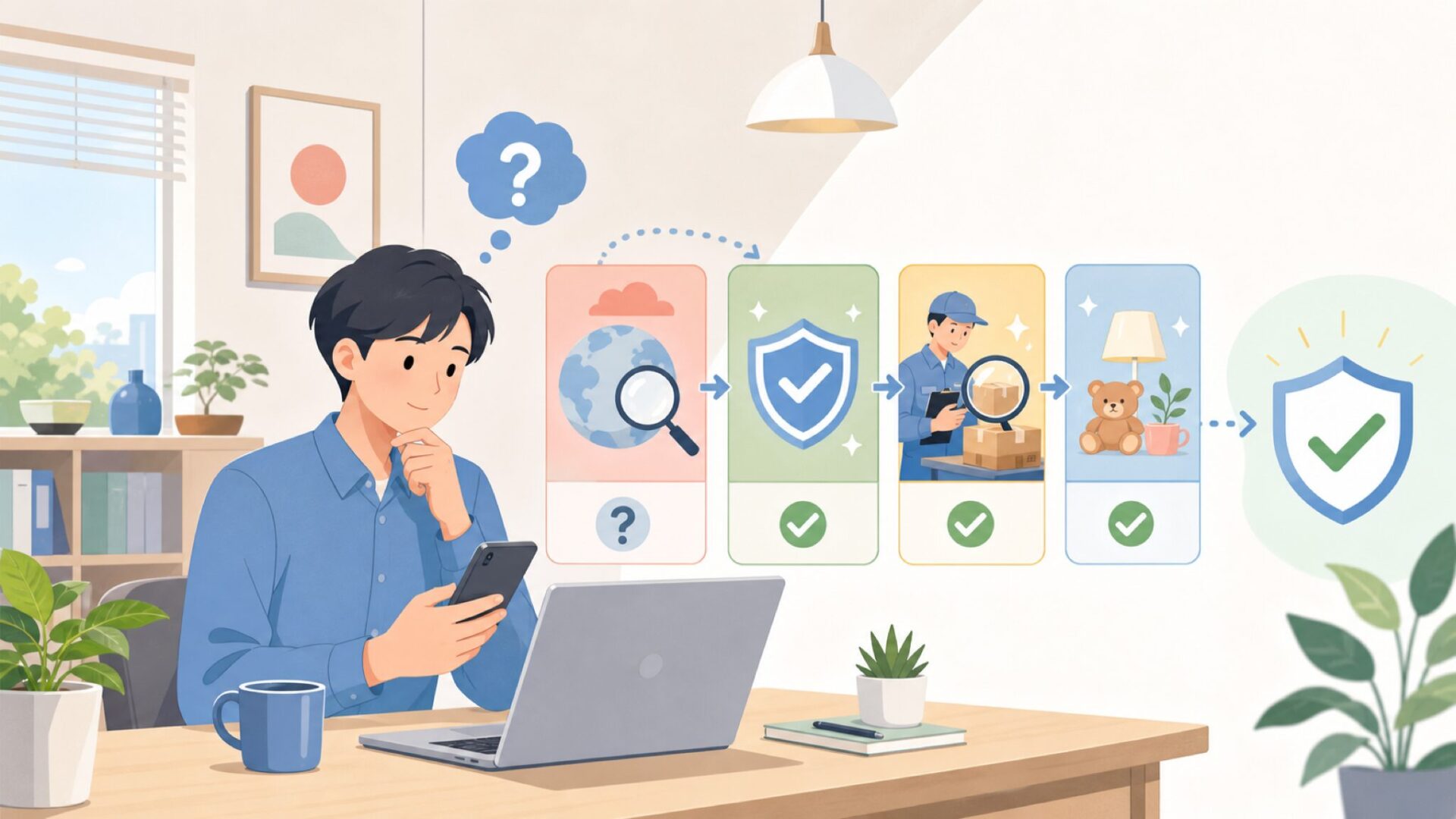 「中国製だから危ない」は本当か？安心できる3つの理由を表すイラスト