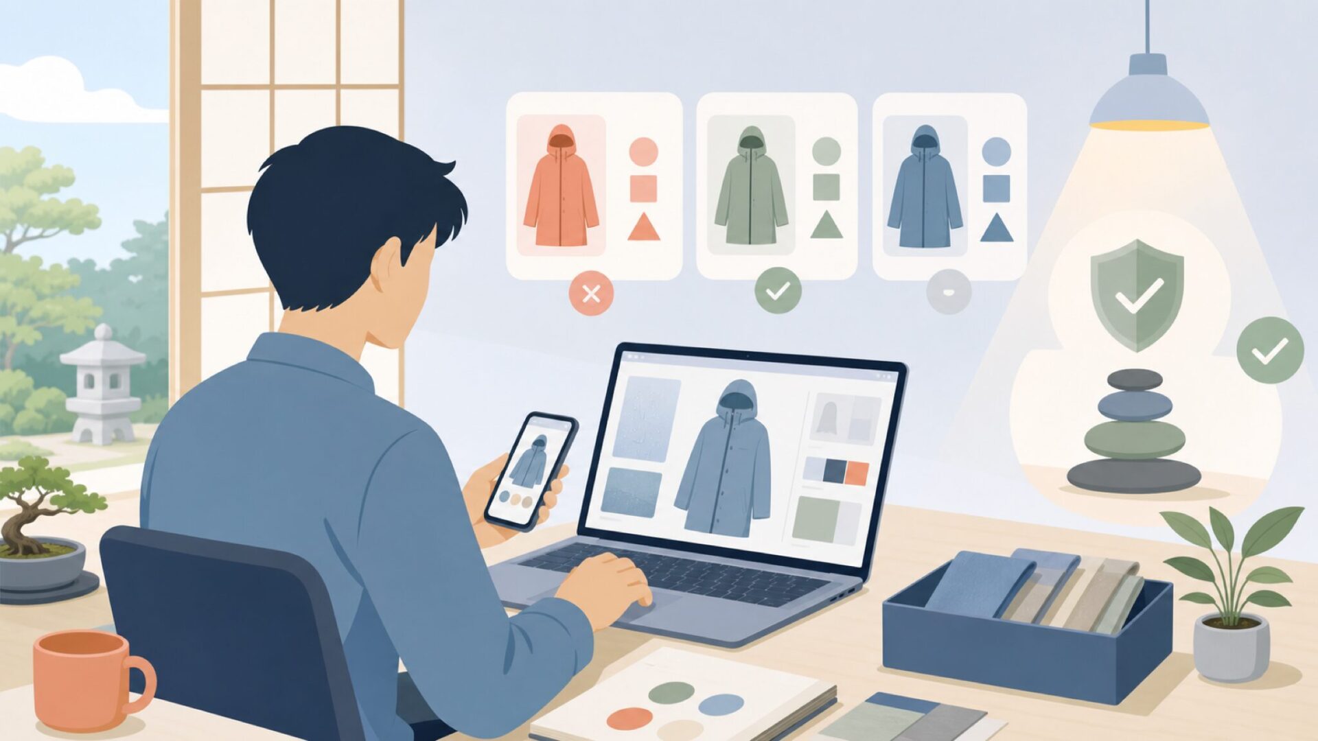 RAINSが体現するデンマークデザインの哲学を表すイラスト