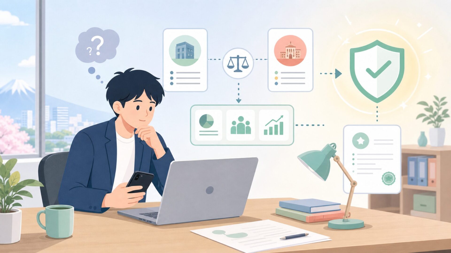資本背景を知れば信頼できる｜IMC Groupとバークシャー・ハサウェイを表すイラスト