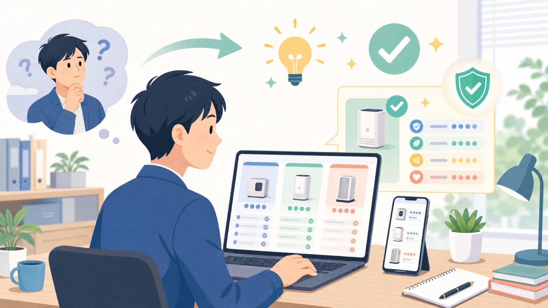 HOIBAIの主力製品ラインナップとスペックを実機目線で確認を表すイラスト