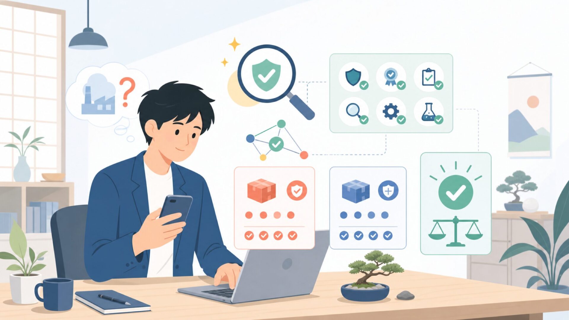 中国製でも信頼できる？Ottocastの裏付けを検証を表すイラスト