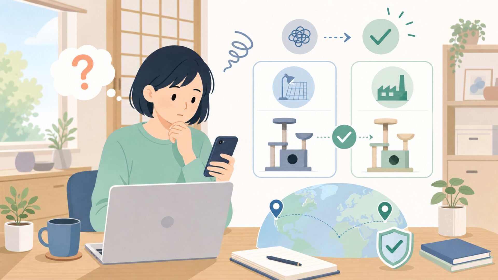 FEANDREAはどこで作られている?設計国と製造国の違いを表すイラスト