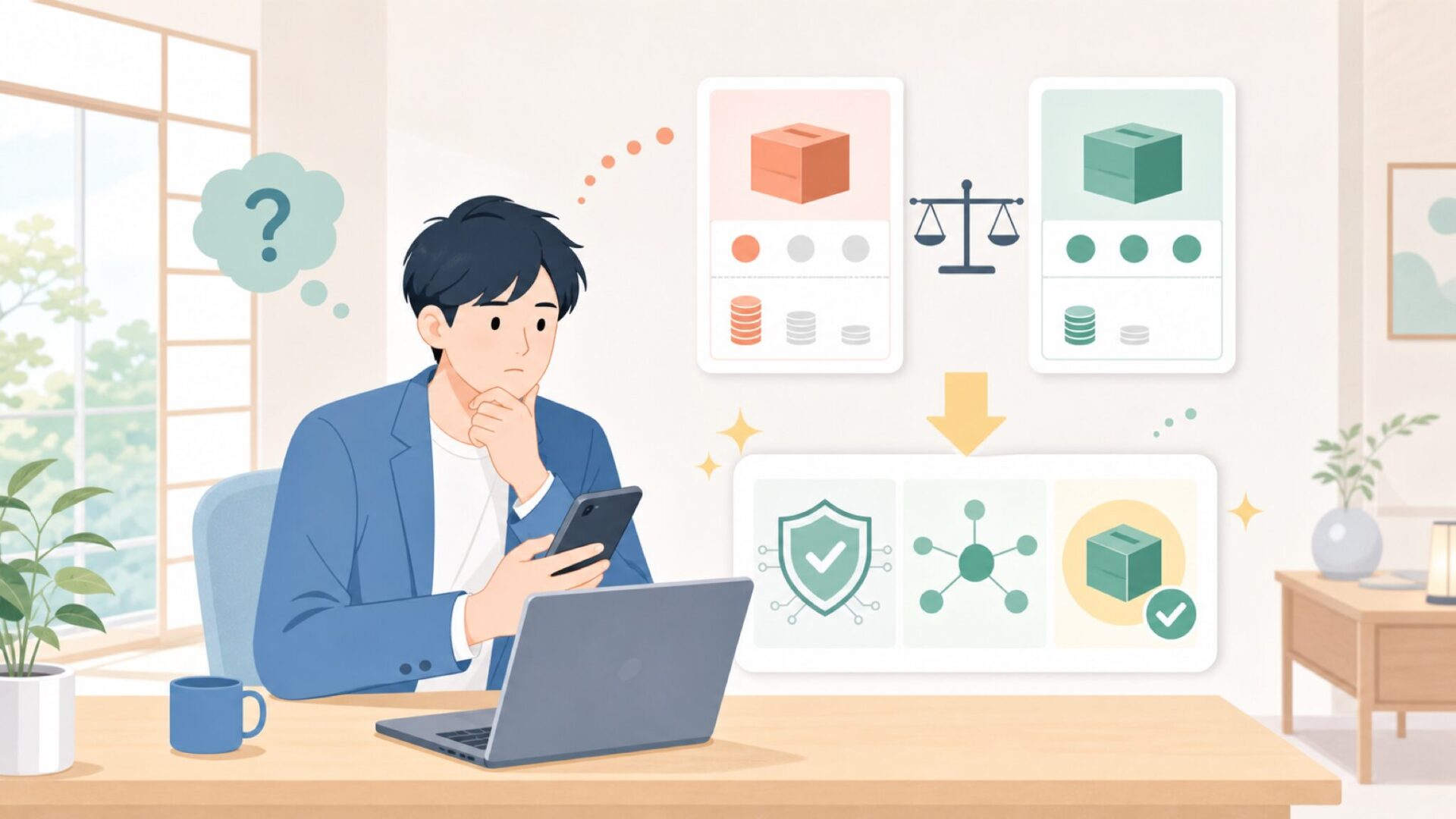 OUPESが安い理由 — 安かろう悪かろうではない技術的な裏付けを表すイラスト