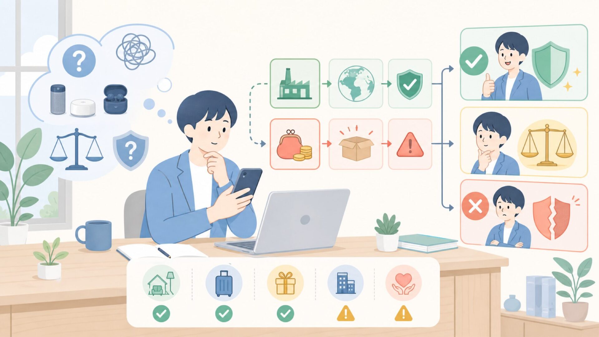 MokerLinkを選ぶべき人、避けるべき人を表すイラスト