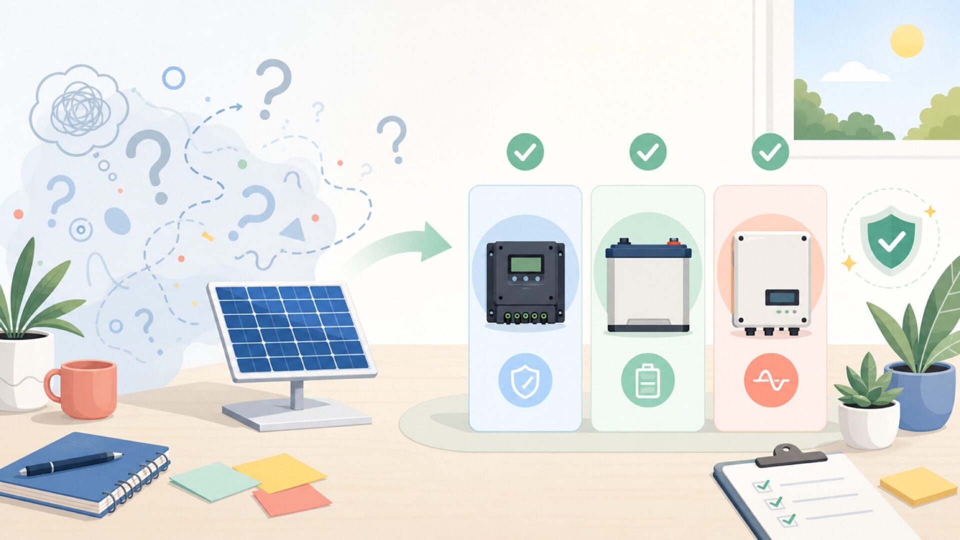 Victron Energyの主力製品ラインナップを表すイラスト